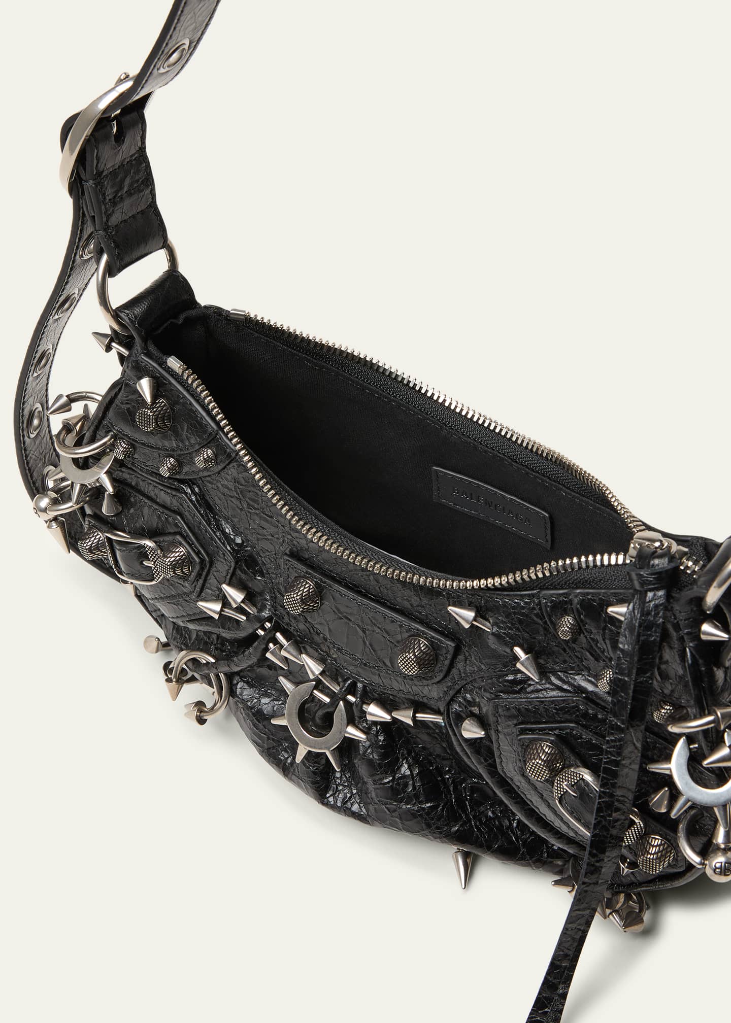 Balenciaga Cagole XS Spike Leather Hobo Shoulder Bag Balenciaga Cagole XS Spike Leather Hobo Shoulder Bag