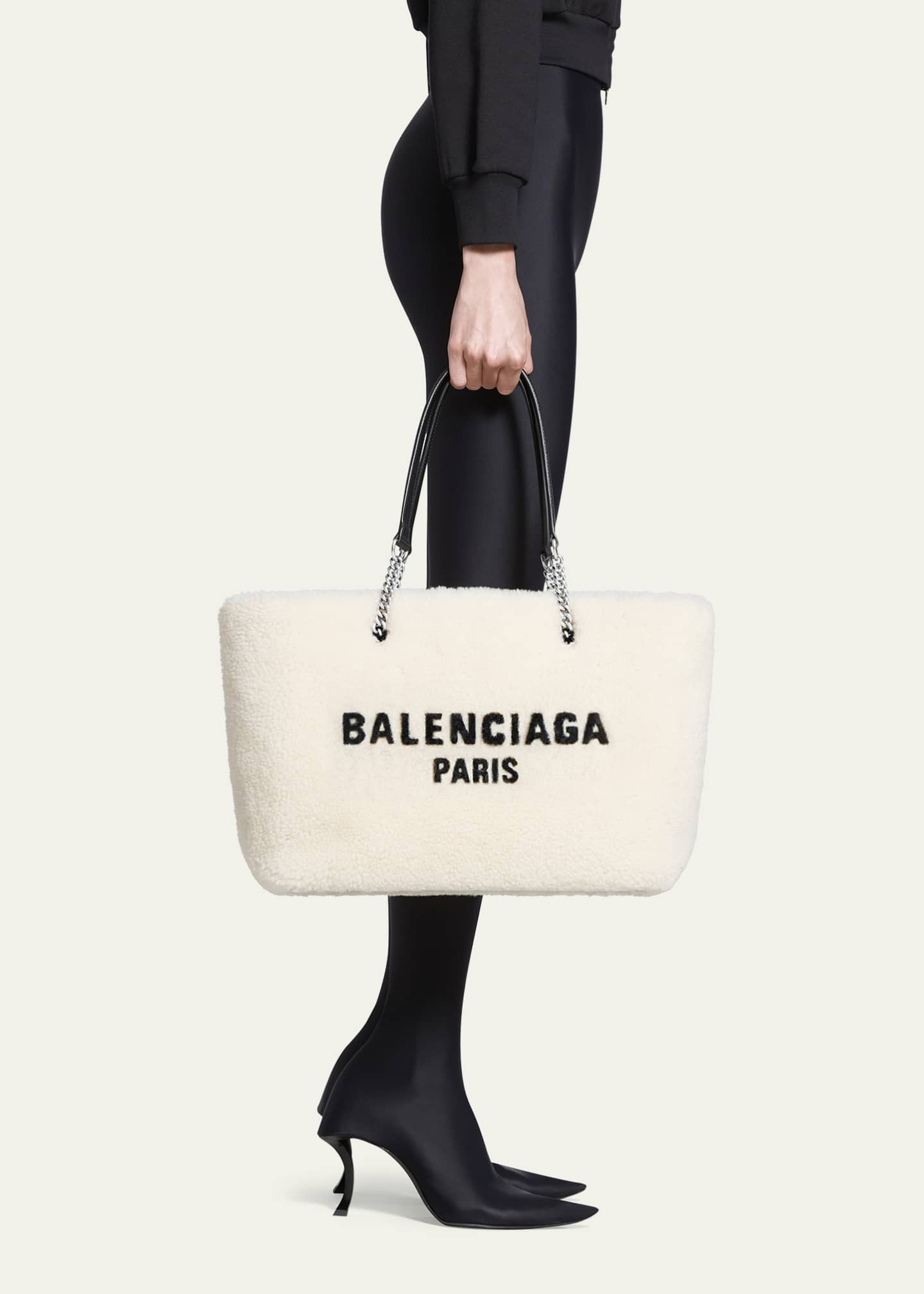 Balenciaga Duty Free Medium Shearling Tote Bag Bergdorf Goodman