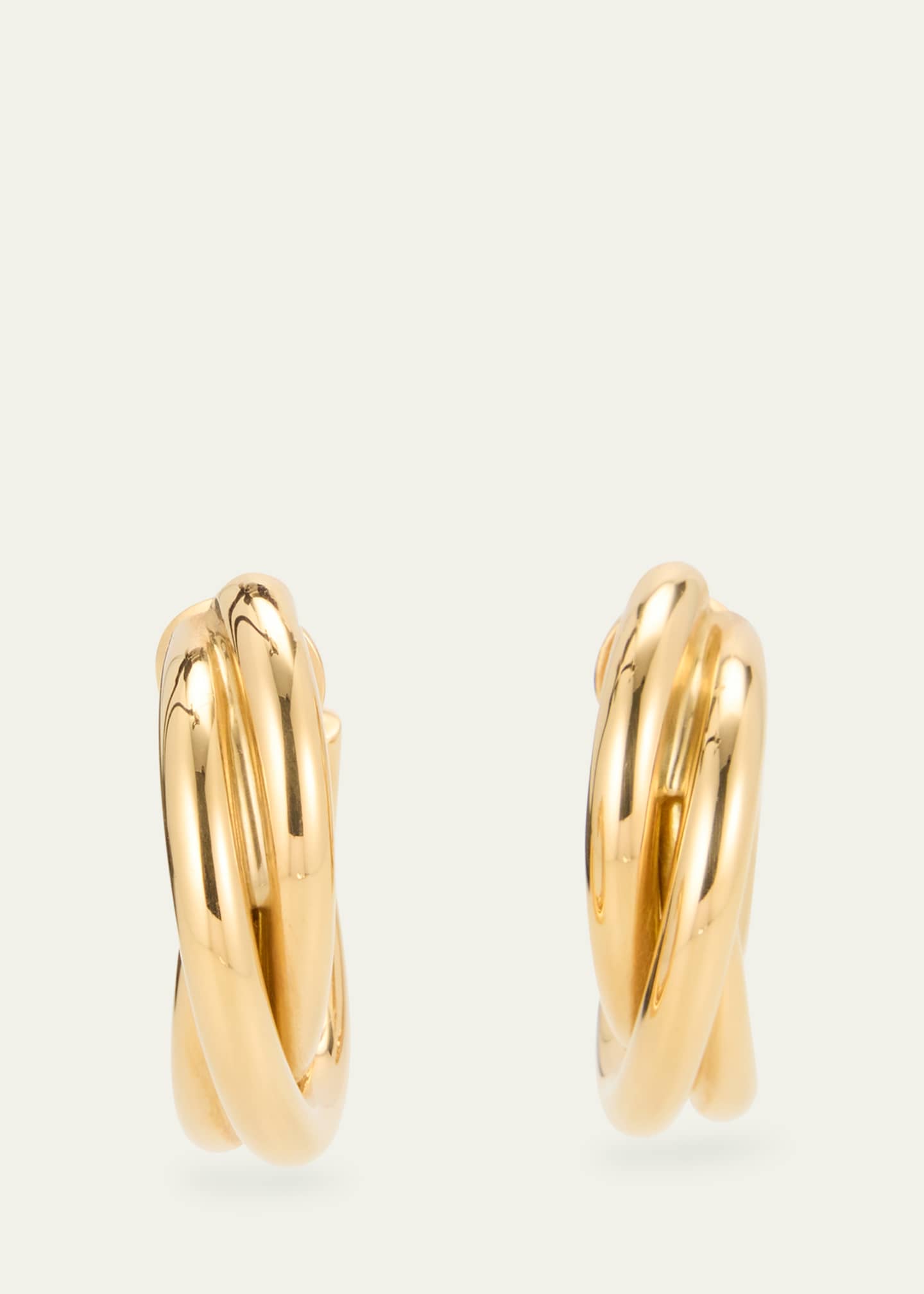 Sidney Garber 18K Yellow Gold Triple Intertwined Hoop Earrings Image 3 of 4