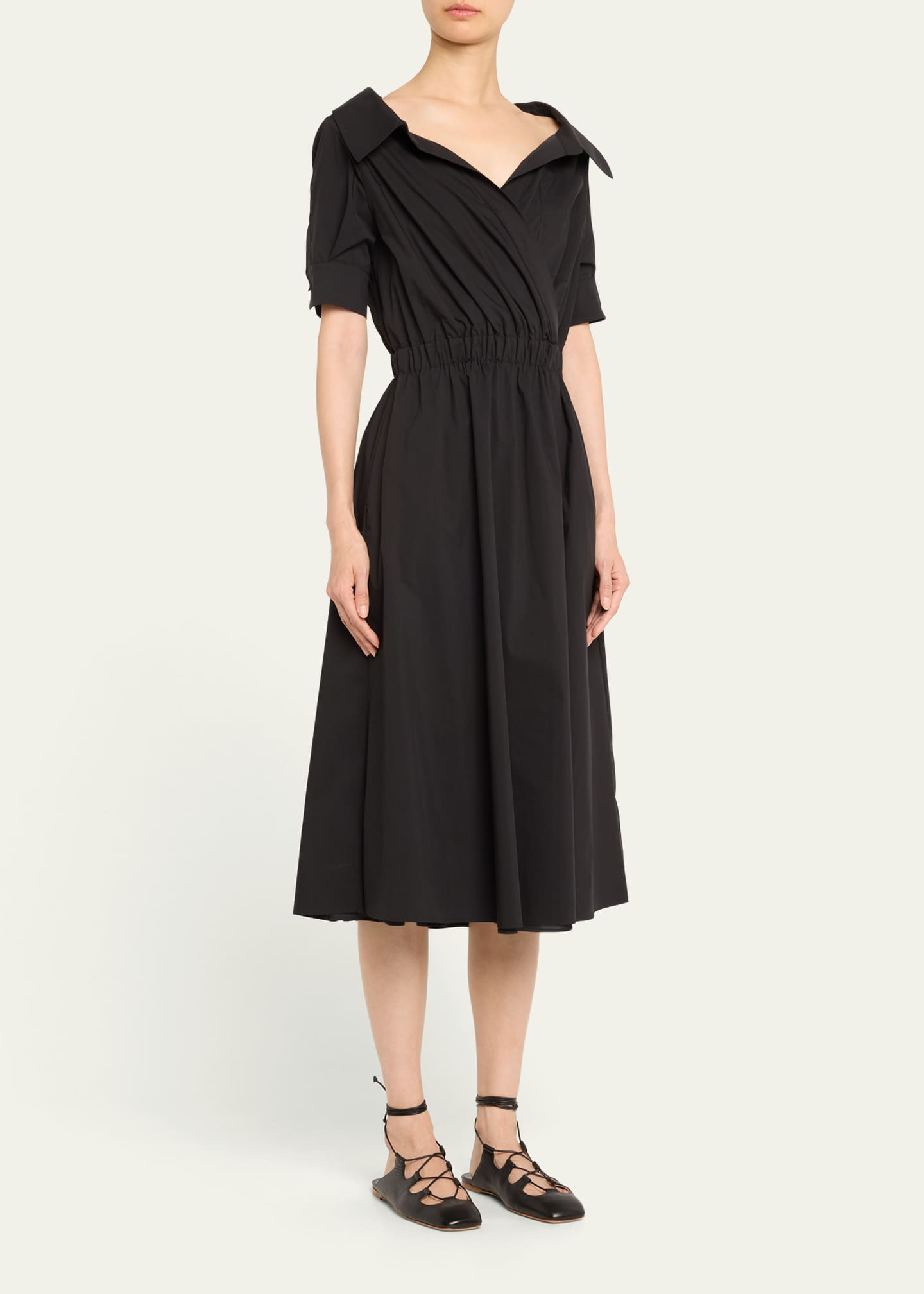 Altuzarra Lydia Short-Sleeve Midi Wrap Shirtdress - Bergdorf Goodman