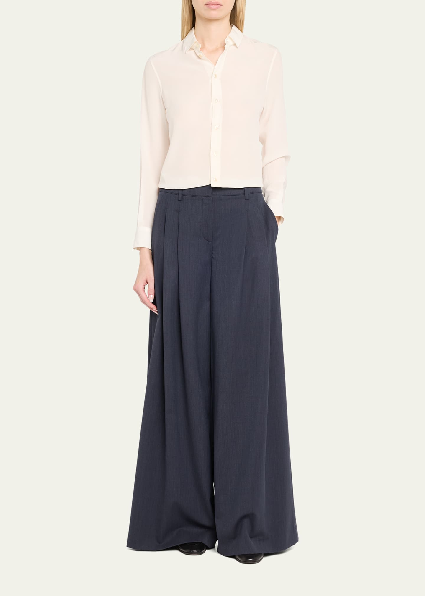 TWP New Didi Wool-Blend Wide-Leg Pants Image 2 of 5