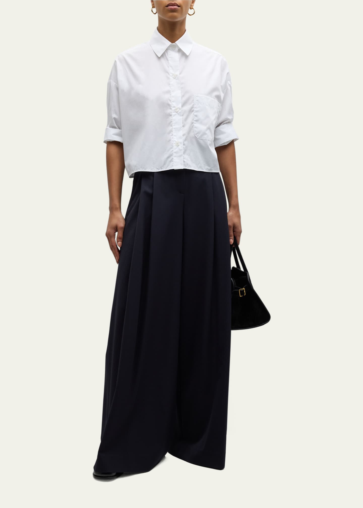 TWP Next Ex Cropped Shirt in Superfine Cotton Image 2 of 5
