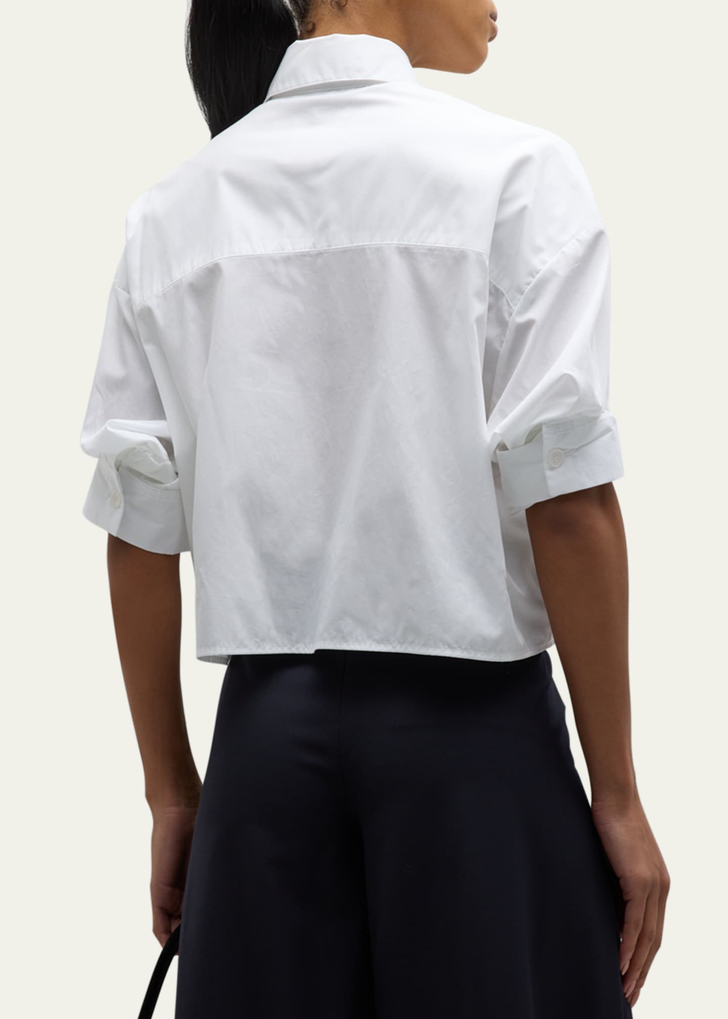 TWP Next Ex Cropped Shirt in Superfine Cotton Image 3 of 5