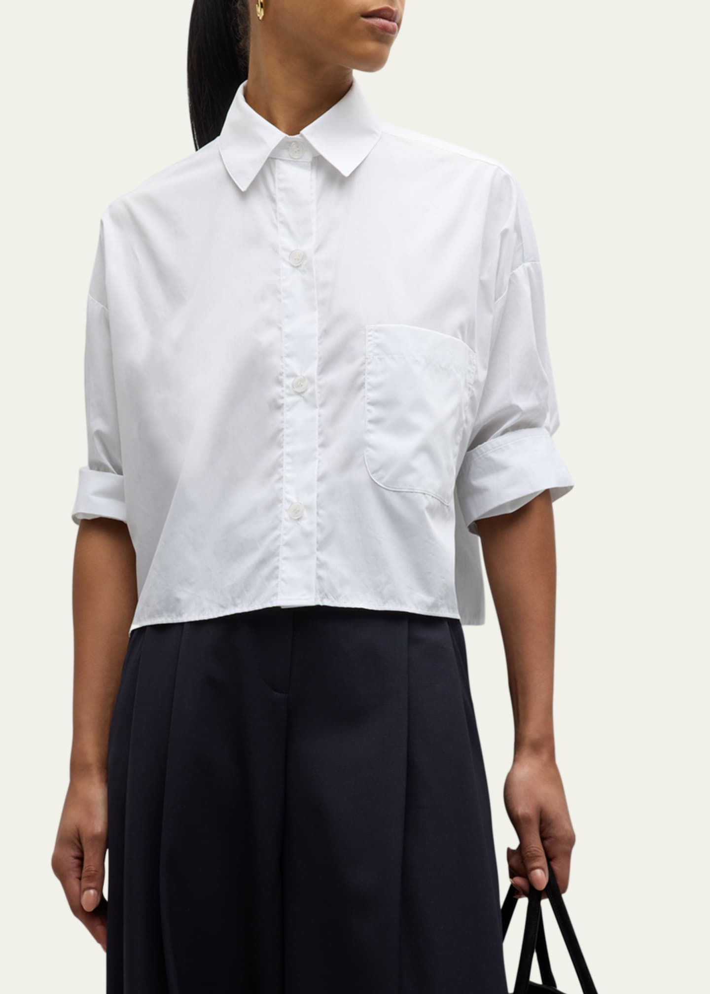TWP Next Ex Cropped Shirt in Superfine Cotton Image 4 of 5