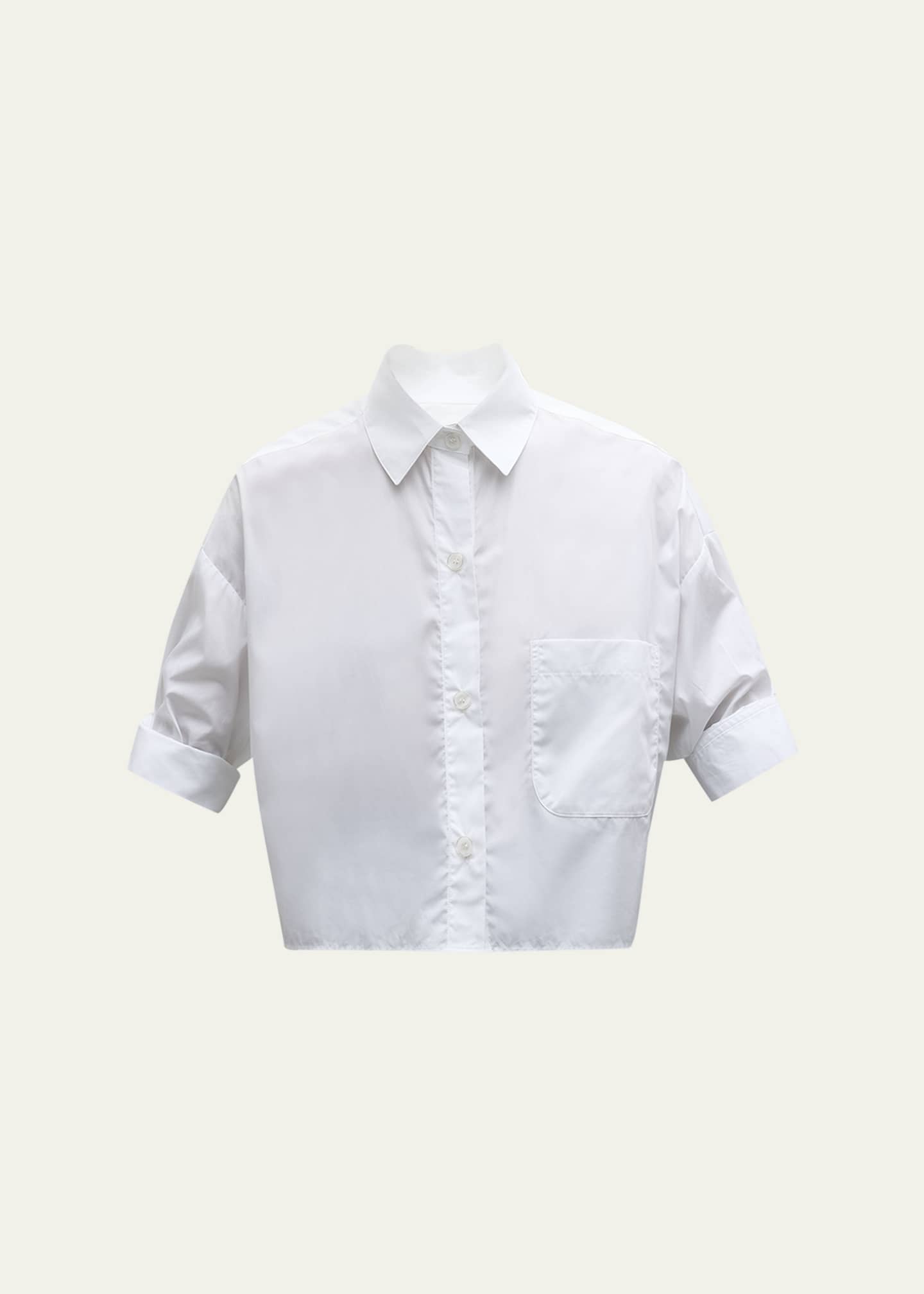 TWP Next Ex Cropped Shirt in Superfine Cotton Image 1 of 5