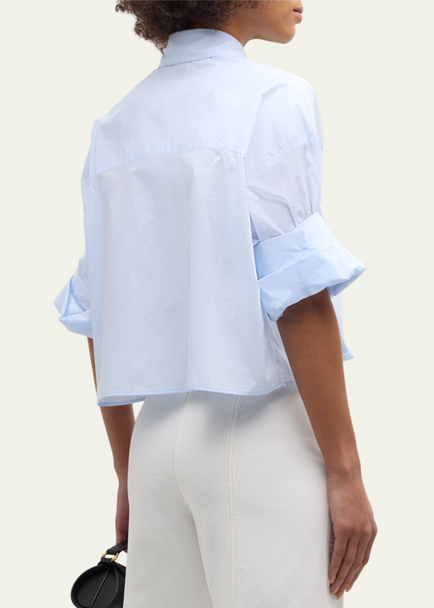 TWP Next Ex Cropped Shirt in Superfine Cotton Image 3 of 5