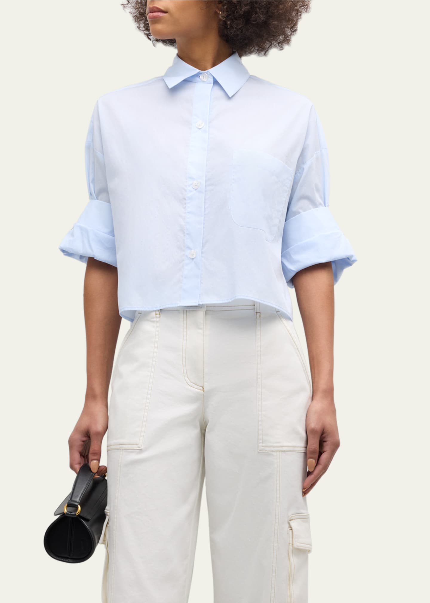 TWP Next Ex Cropped Shirt in Superfine Cotton Image 4 of 5