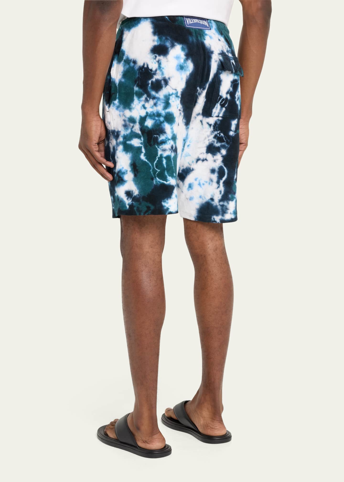 Vilebrequin Men's Terrycloth Ocean Tie-Dye Bermuda Shorts Image 3 of 5