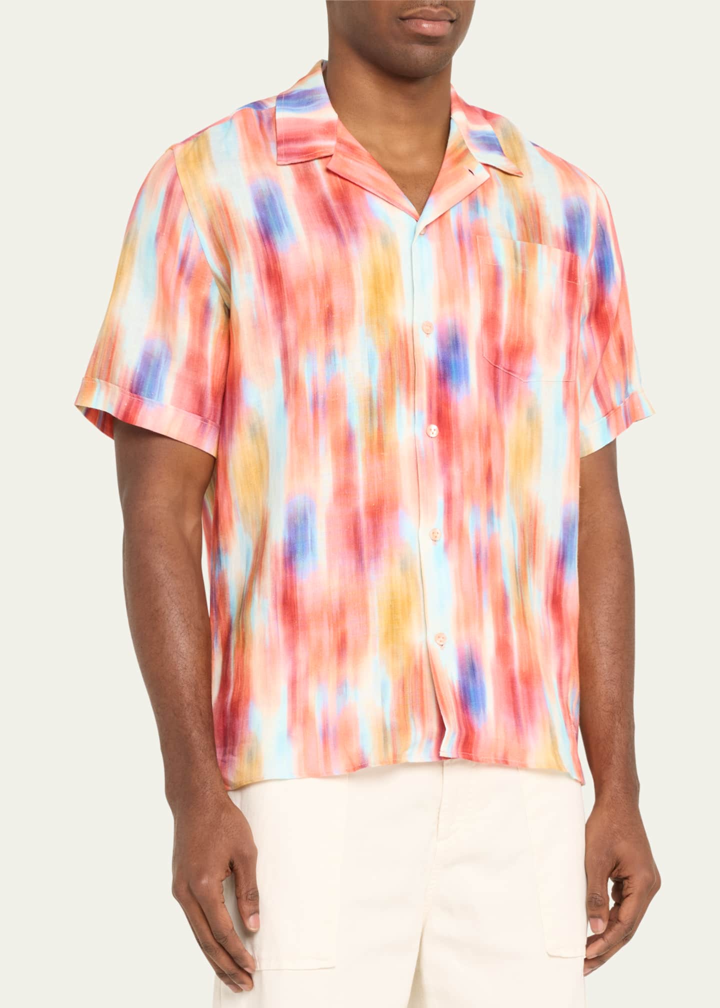 Vilebrequin Men's Ikat-Print Short-Sleeve Shirt Image 4 of 5