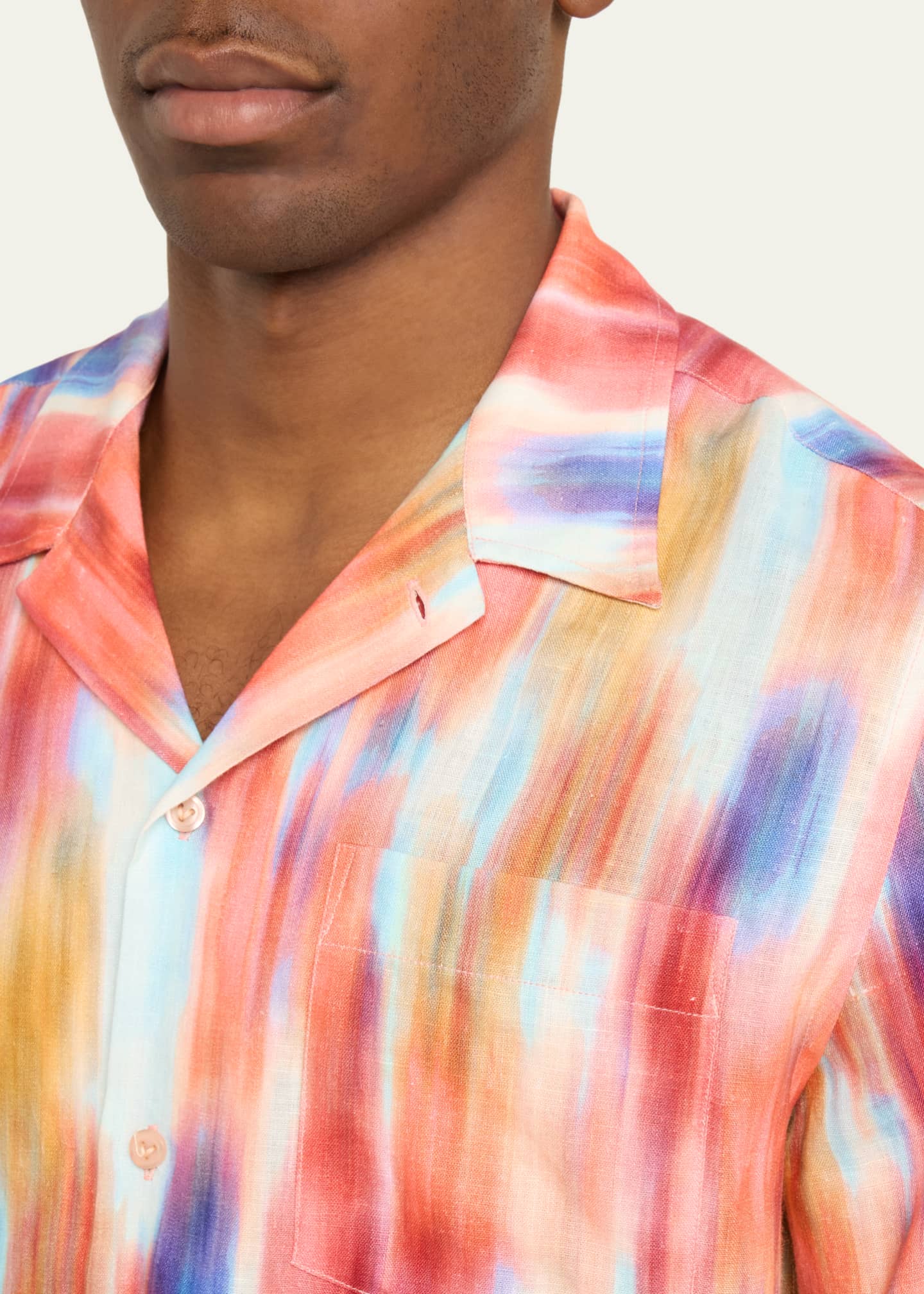 Vilebrequin Men's Ikat-Print Short-Sleeve Shirt Image 5 of 5