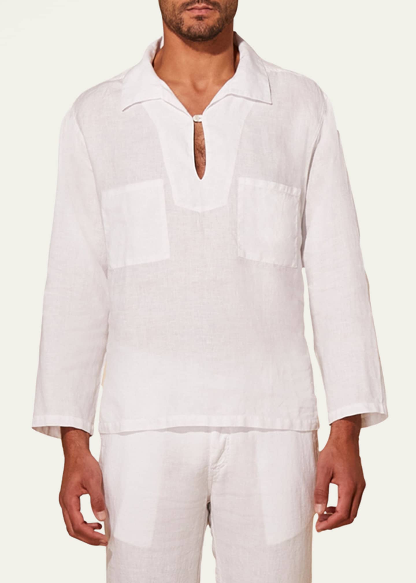 VILEBREQUIN Men Wool Shirt Micro Rayures Tailoring