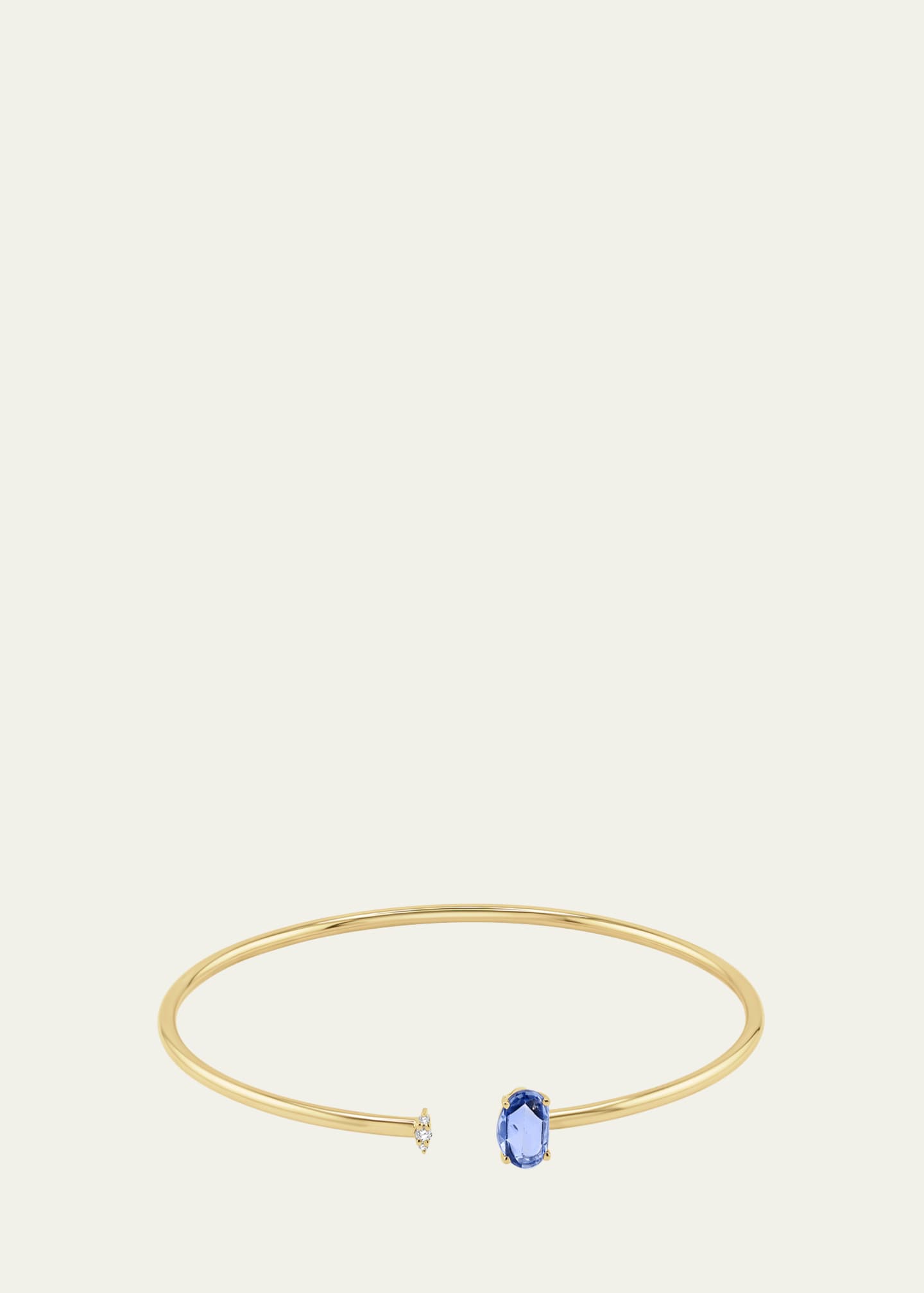 JIA JIA Blue Sapphire and Diamond Bendable Cuff Bracelet in 14K Gold Image 1 of 2