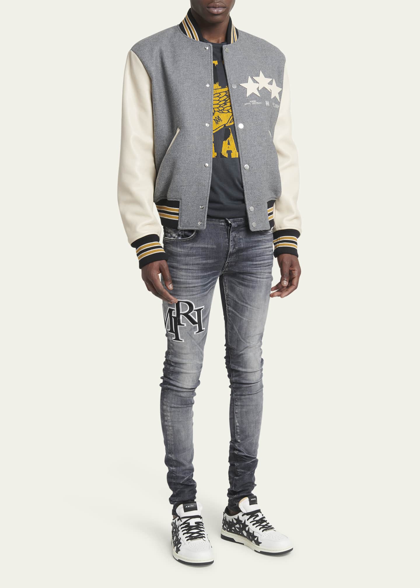 Amiri Black White Stars Low Sneakers