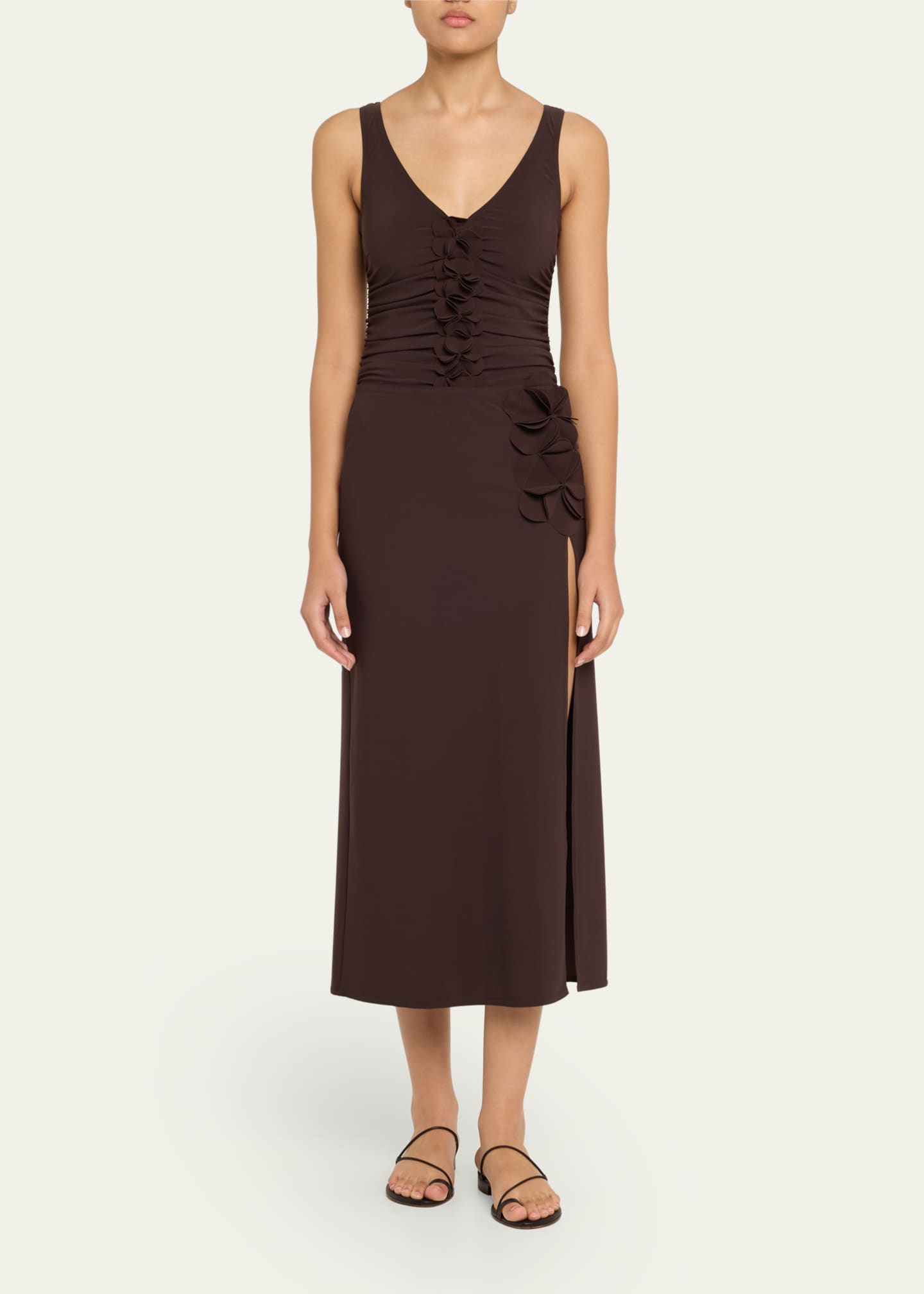 Karla Colletto Tess Straight Rosette Maxi Skirt Image 2 of 5