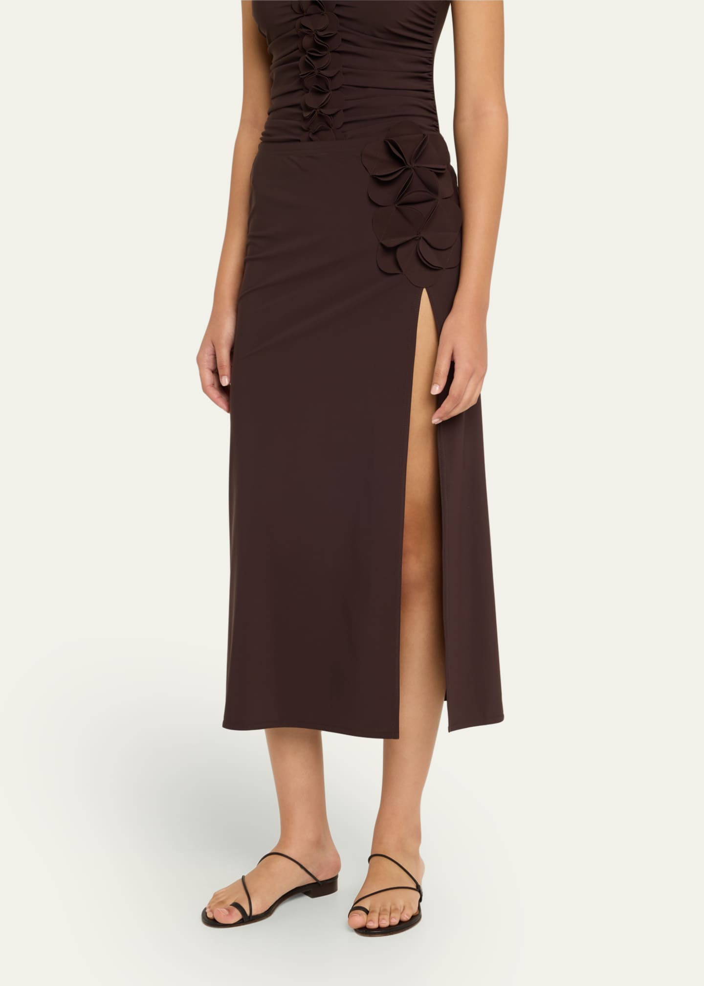 Karla Colletto Tess Straight Rosette Maxi Skirt Image 4 of 5