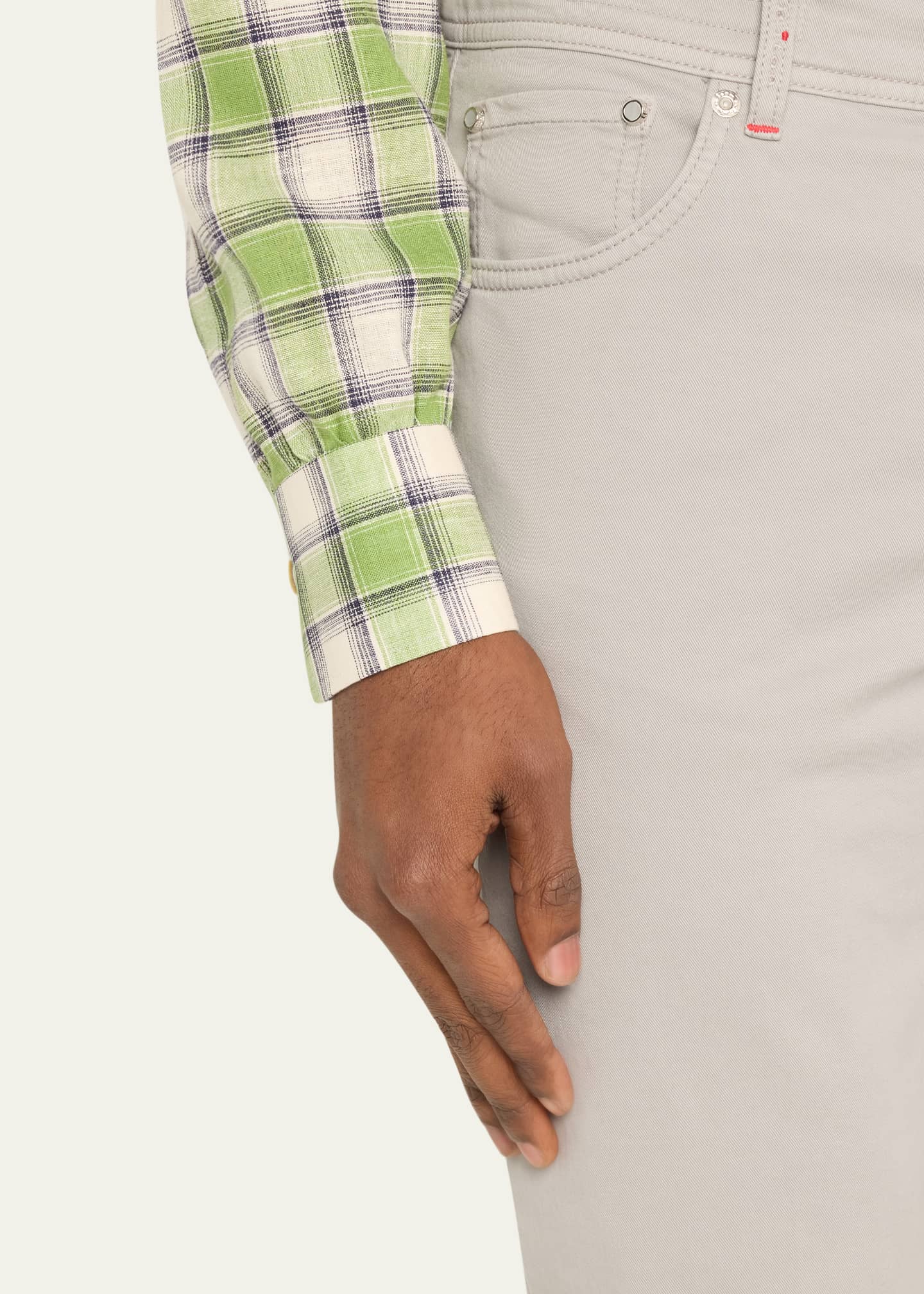 Kiton Men's Slim Fit Cotton-Stretch 5-Pocket Pants Image 5 of 5