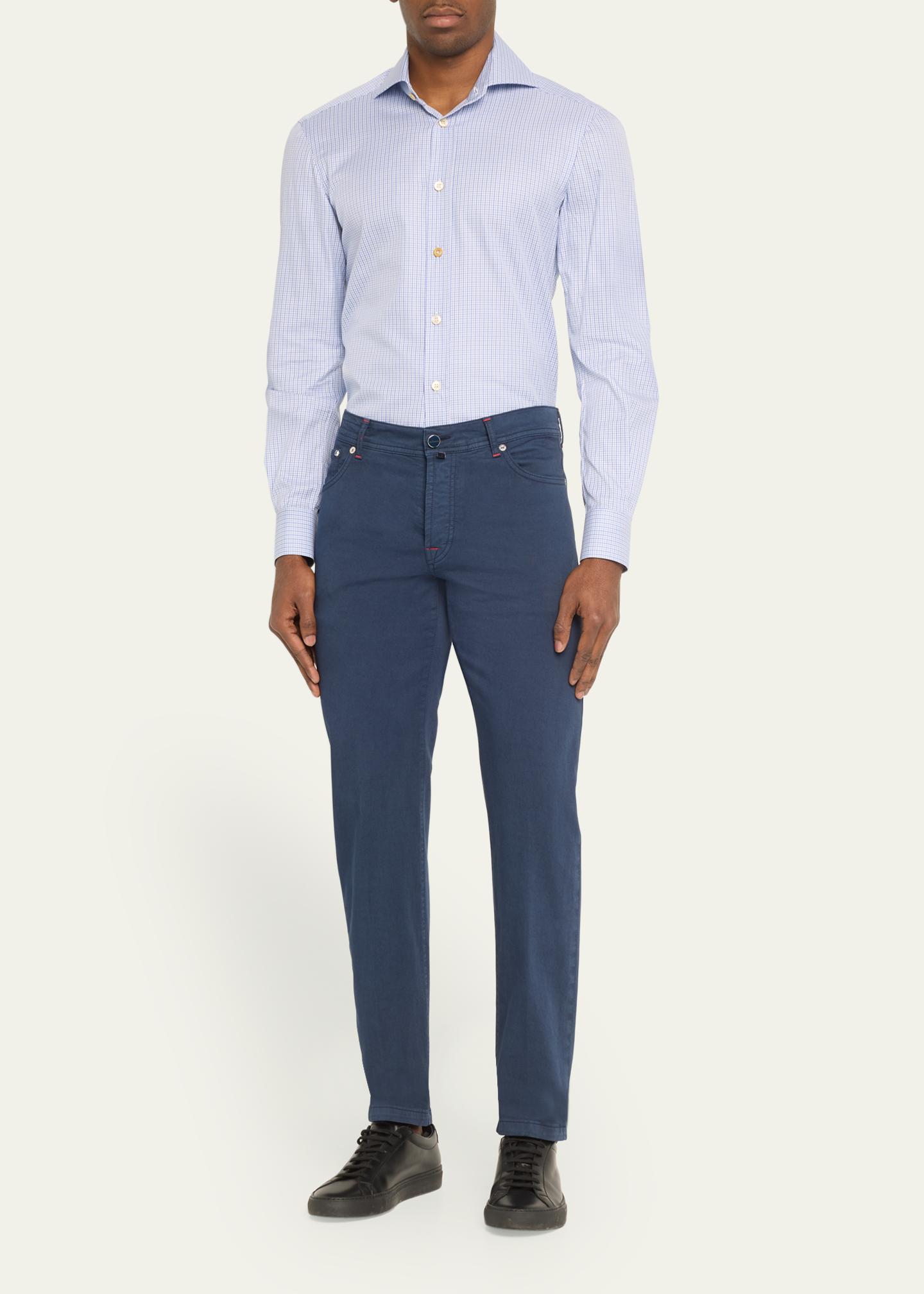 Pantaloni Kiton In Lana Verde Checked, Slim Fit, Taglia 38 – Nuovi Con Etichetta