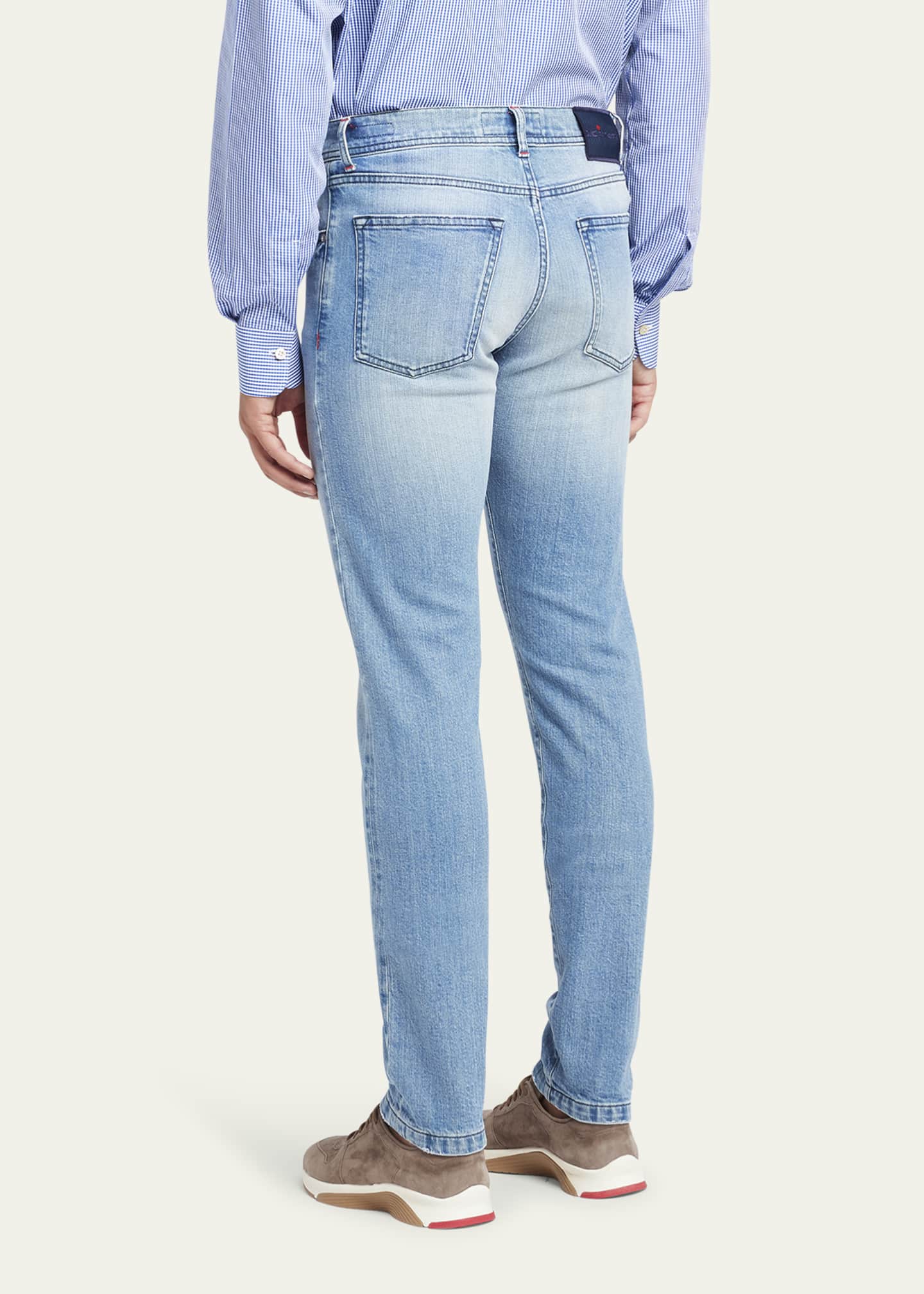 Kiton Men's Slim-Fit Light Wash 5-Pocket Jeans Image 3 of 5
