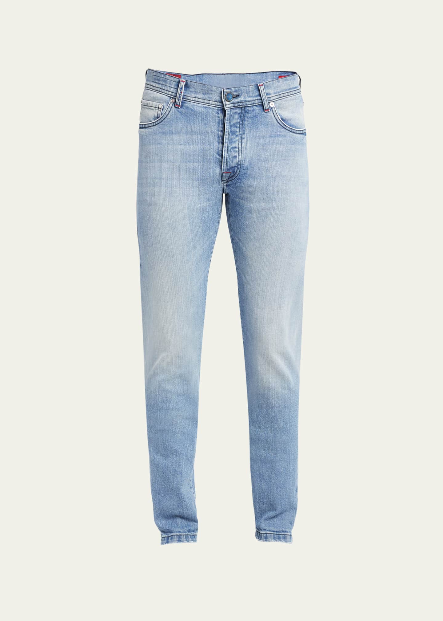 Kiton Men's Slim-Fit Light Wash 5-Pocket Jeans Image 1 of 5