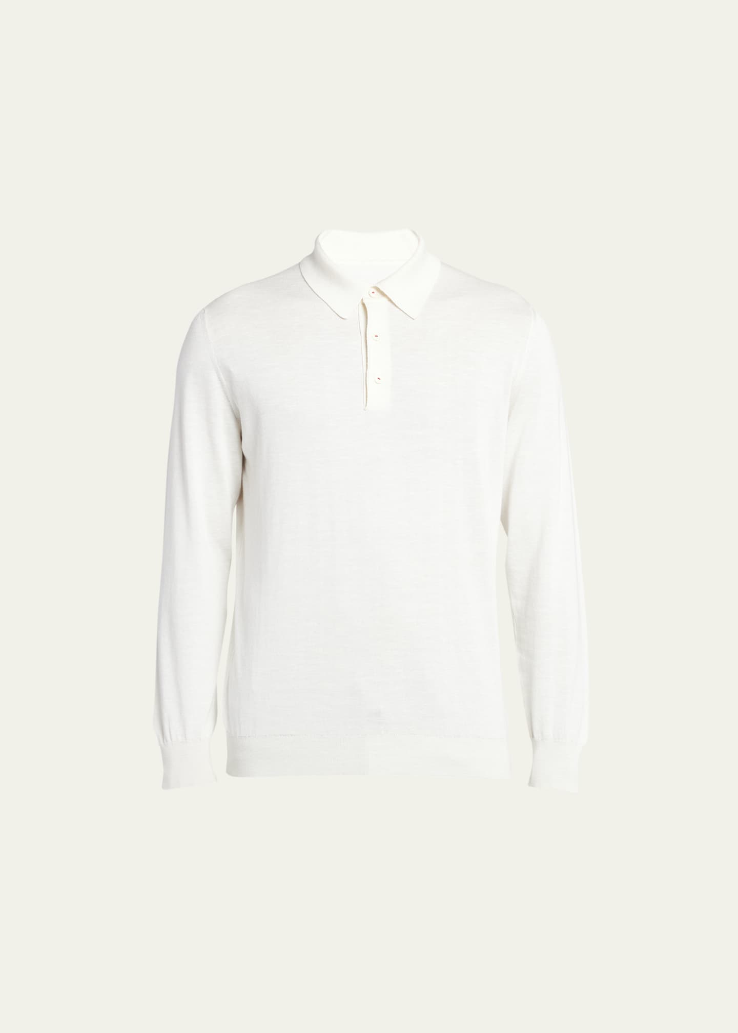 Kiton Men's Silk-Cashmere Blend Polo Sweater Image 1 of 5