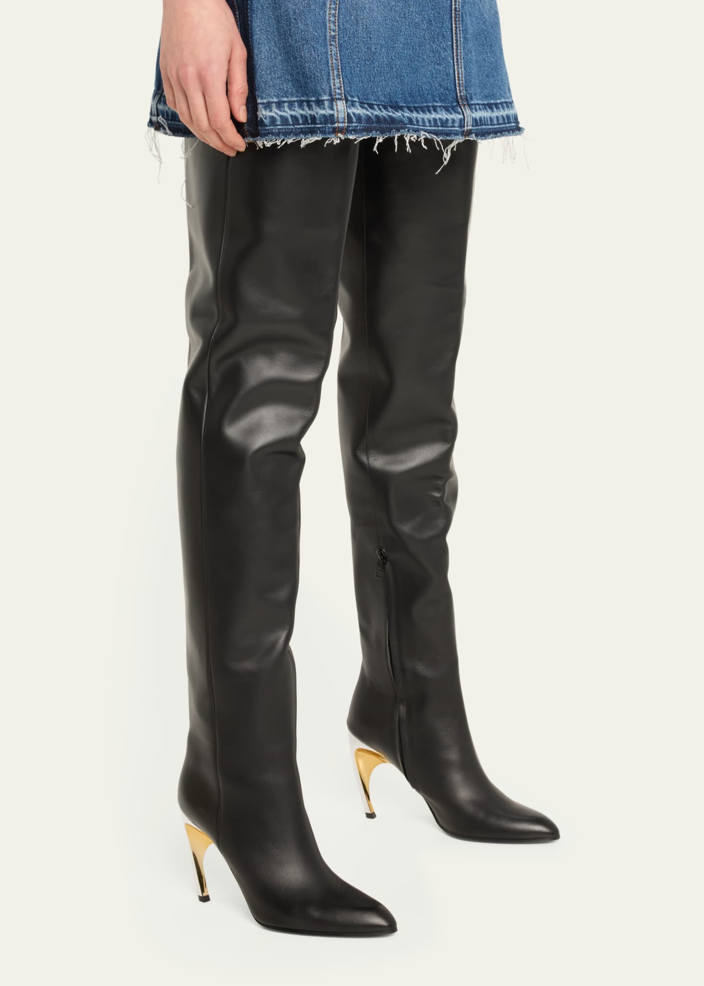 alexander mcqueen knee high boots