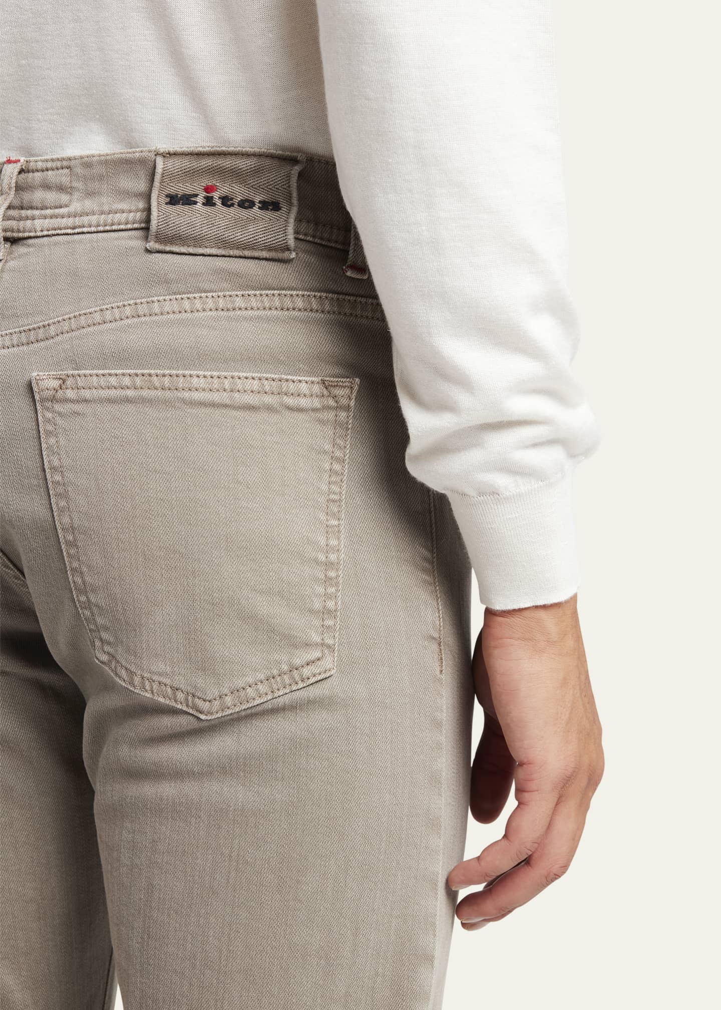 Kiton Men's Slim Fit Denim 5-Pocket Pants Image 5 of 5