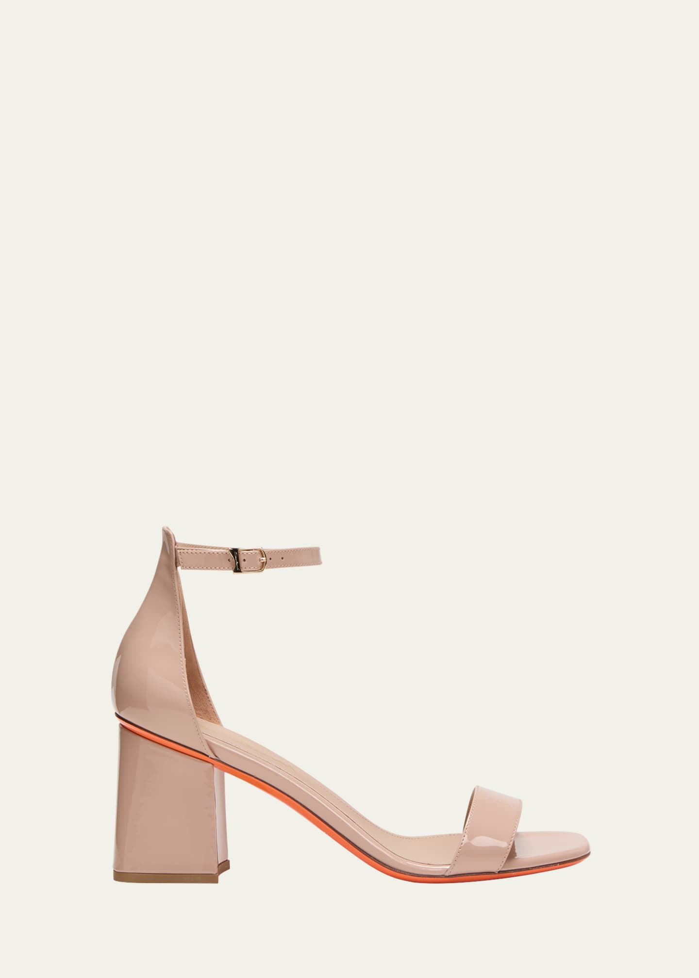 Santoni Calypso Patent Ankle-Strap Sandals Image 1 of 5