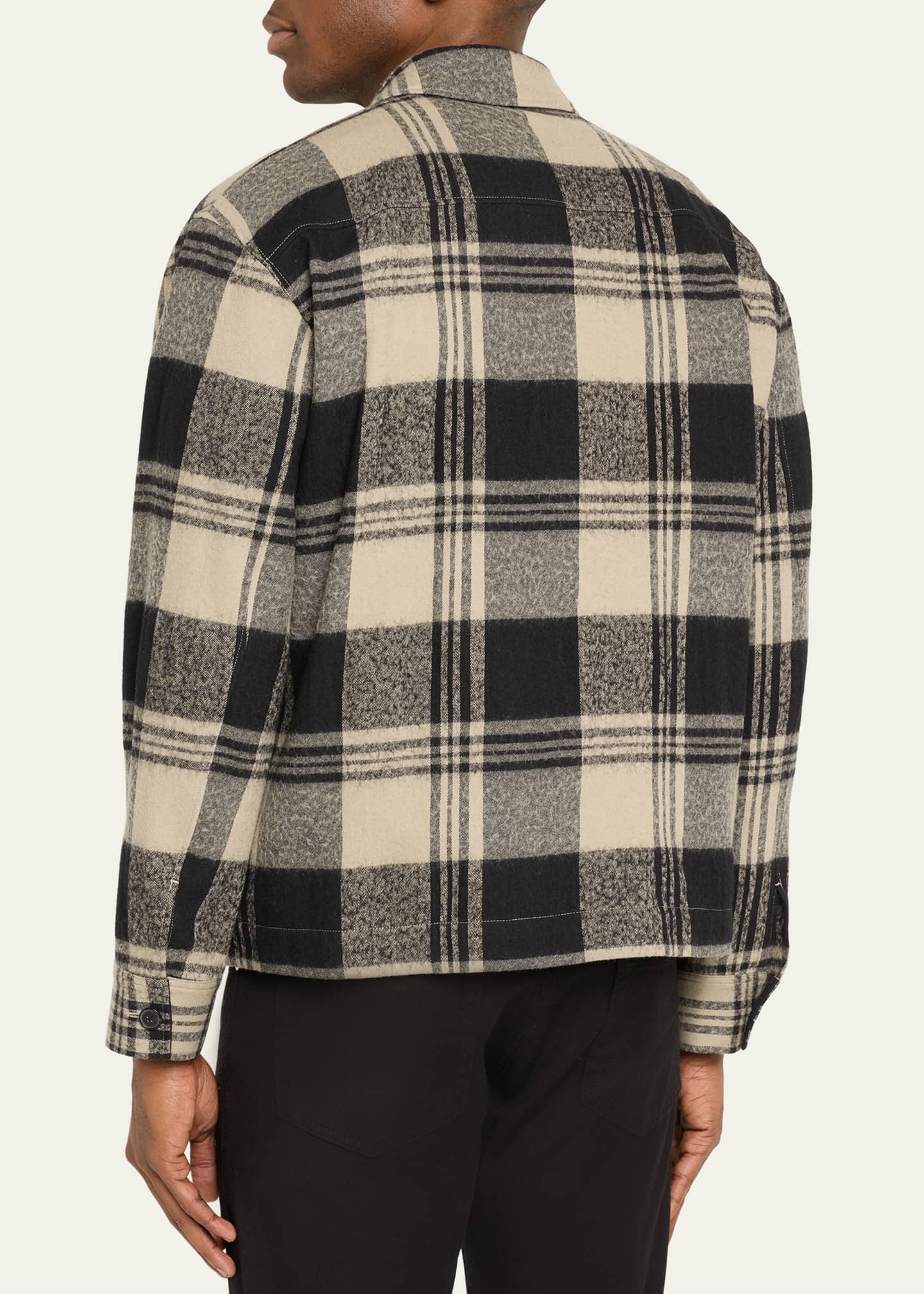 FRAME Men's Plaid Zip Overshirt Image 3 of 5