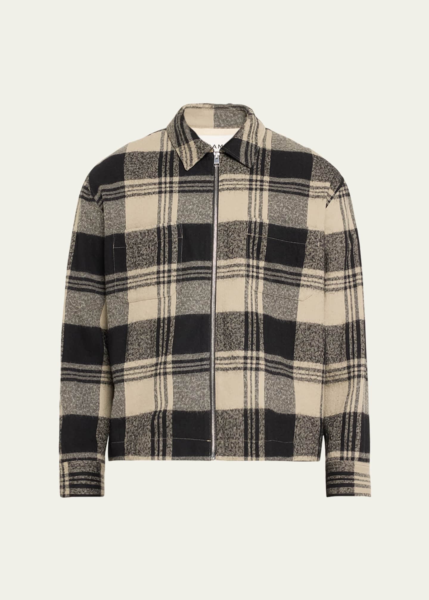 FRAME Men's Plaid Zip Overshirt Image 1 of 5
