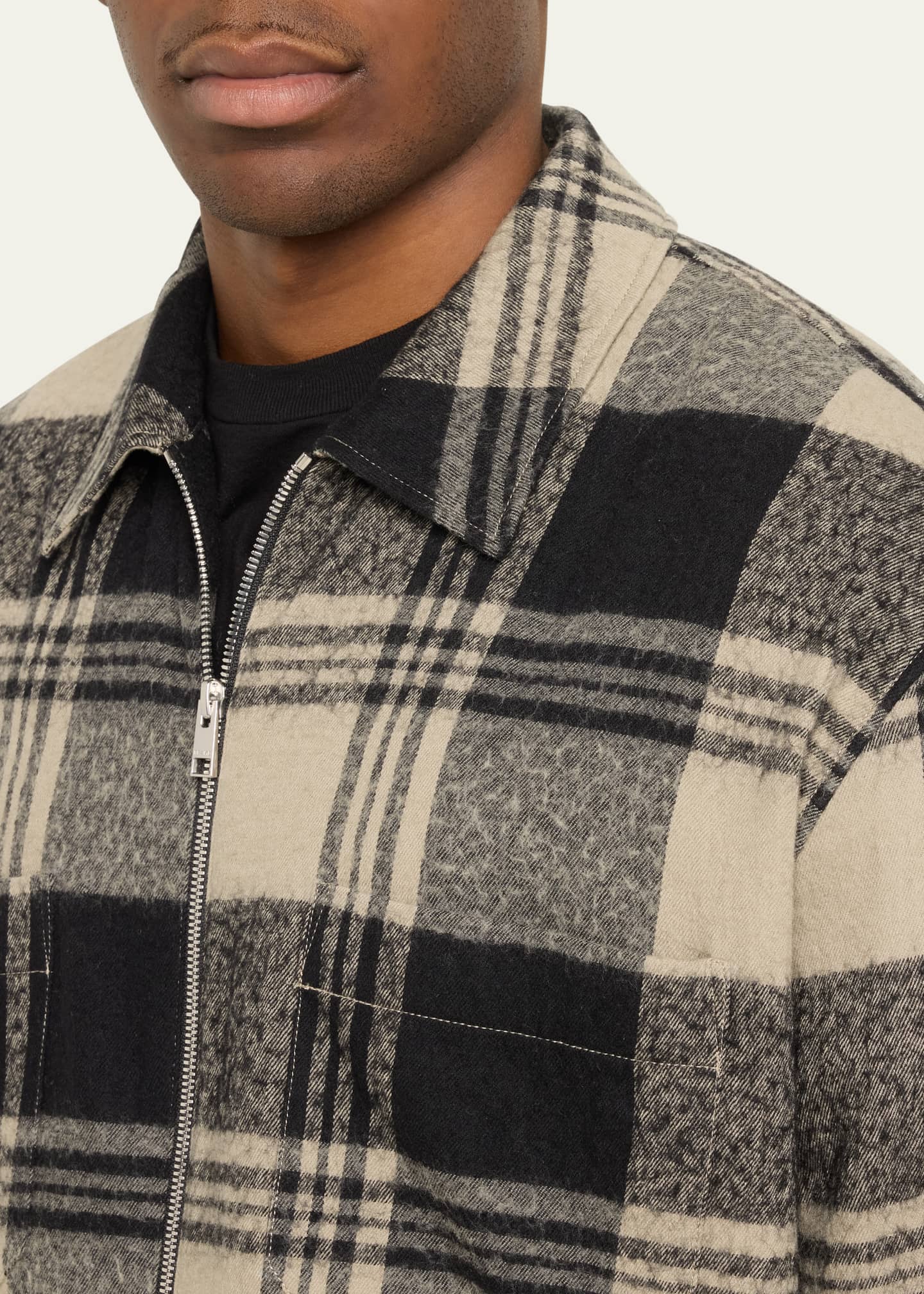 FRAME Men's Plaid Zip Overshirt Image 5 of 5