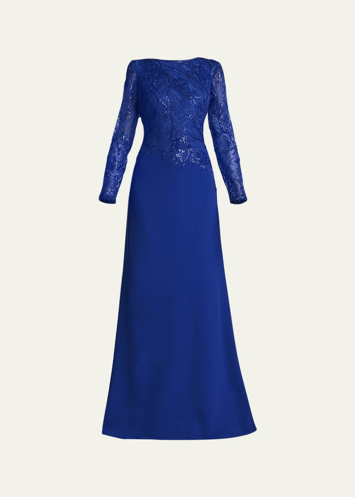 Tadashi Shoji A-Line Sequin Lace & Crepe Gown Image 1 of 5