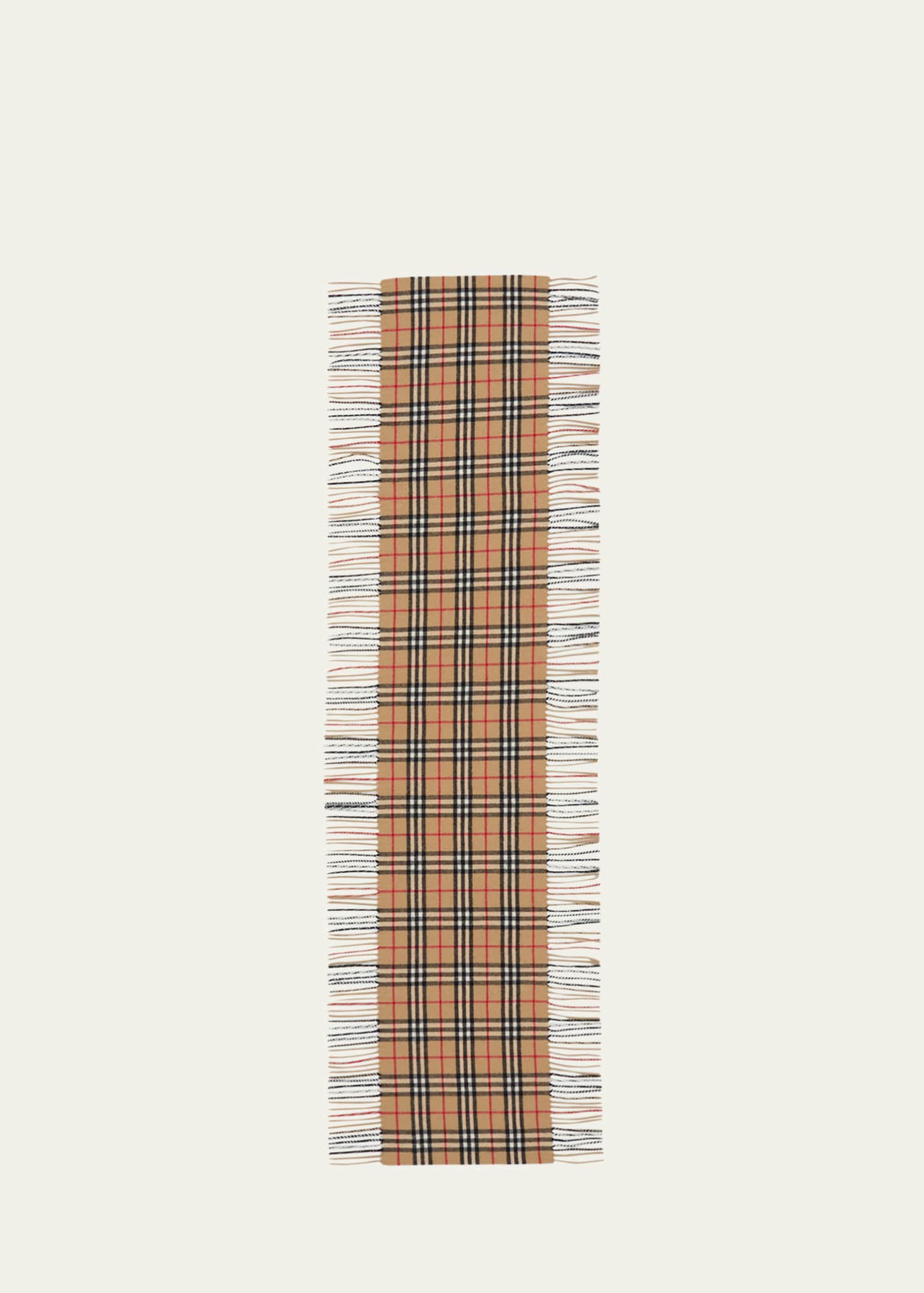 Burberry Vintage Check Fringe Cashmere Scarf Image 1 of 4