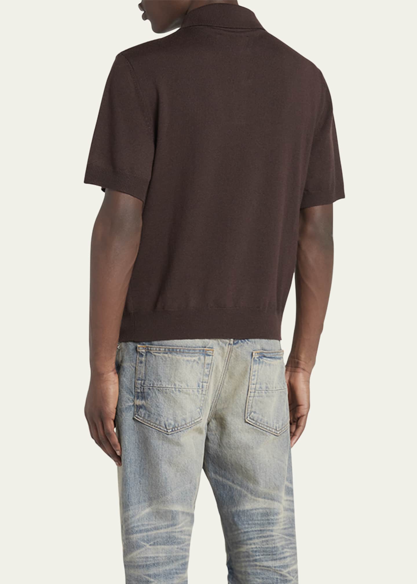 Retro knitted polo shirts sales