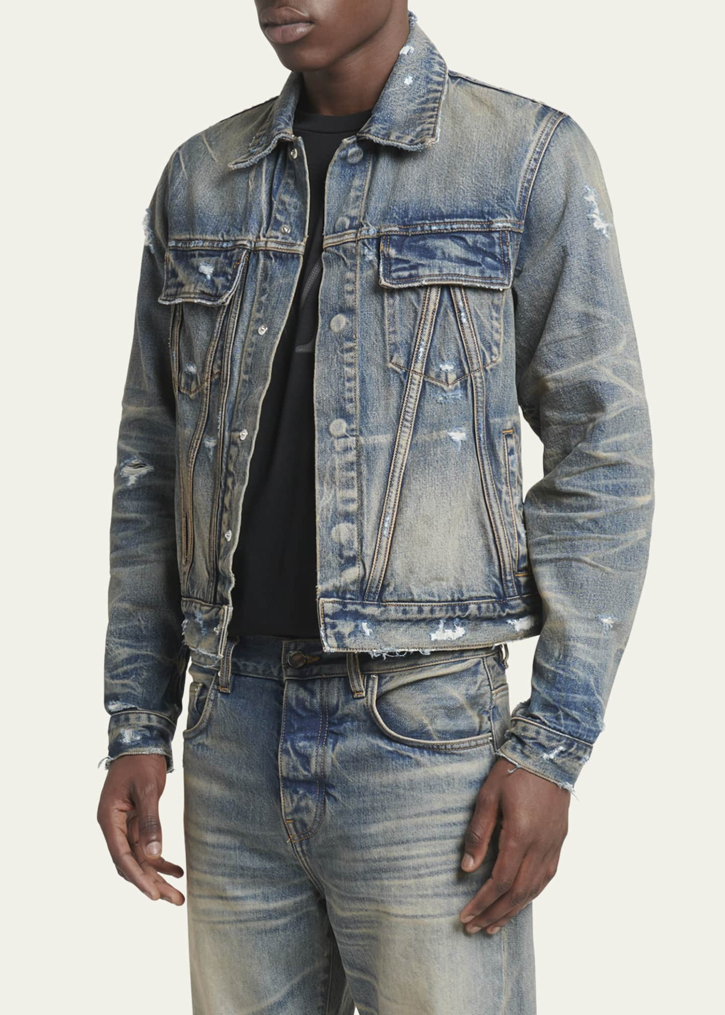 Amiri Men's Faded Denim MA Trucker Jacket