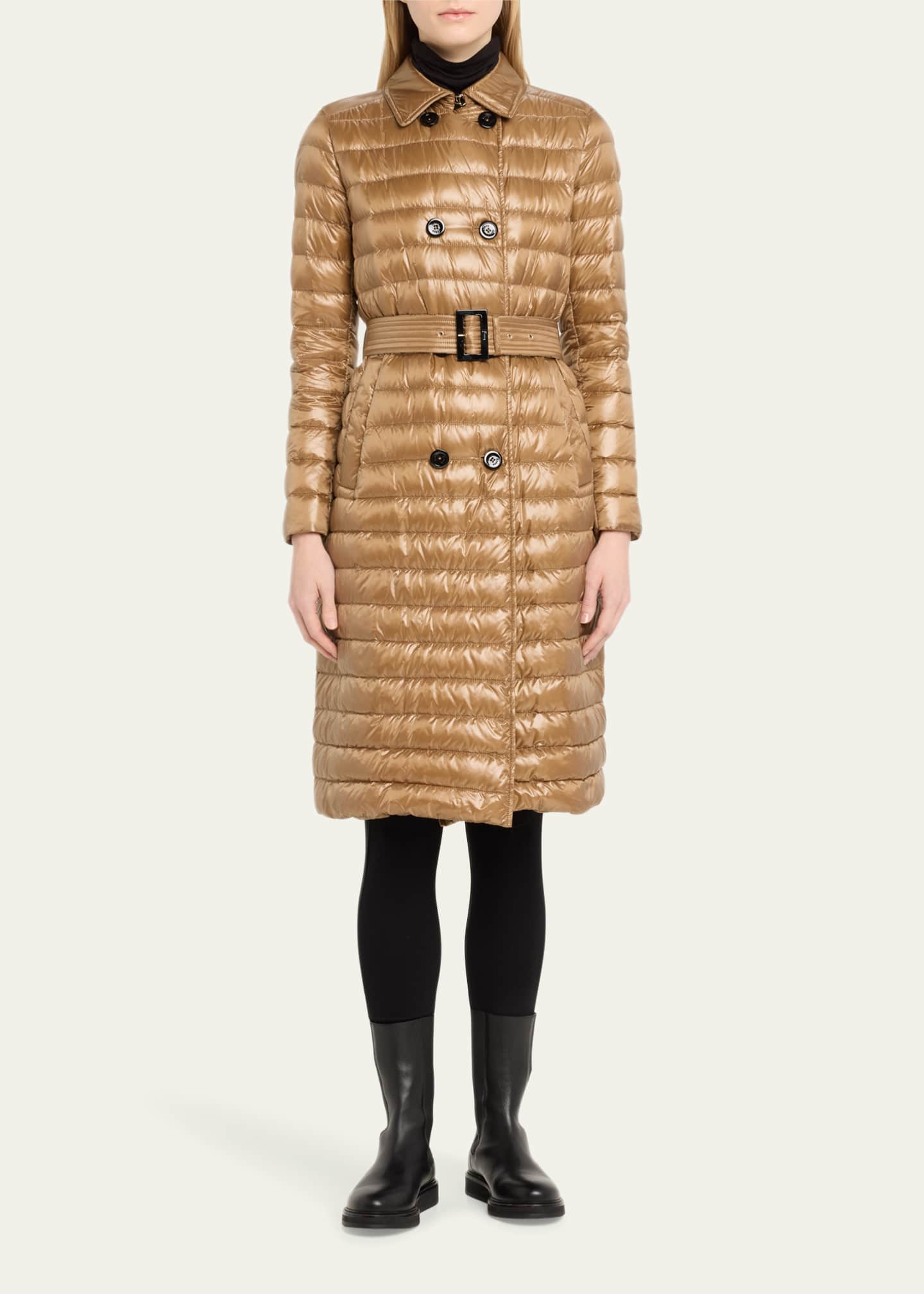 Herno Nylon Ultralight Double-Breasted Puffer Trench Coat - Bergdorf ...