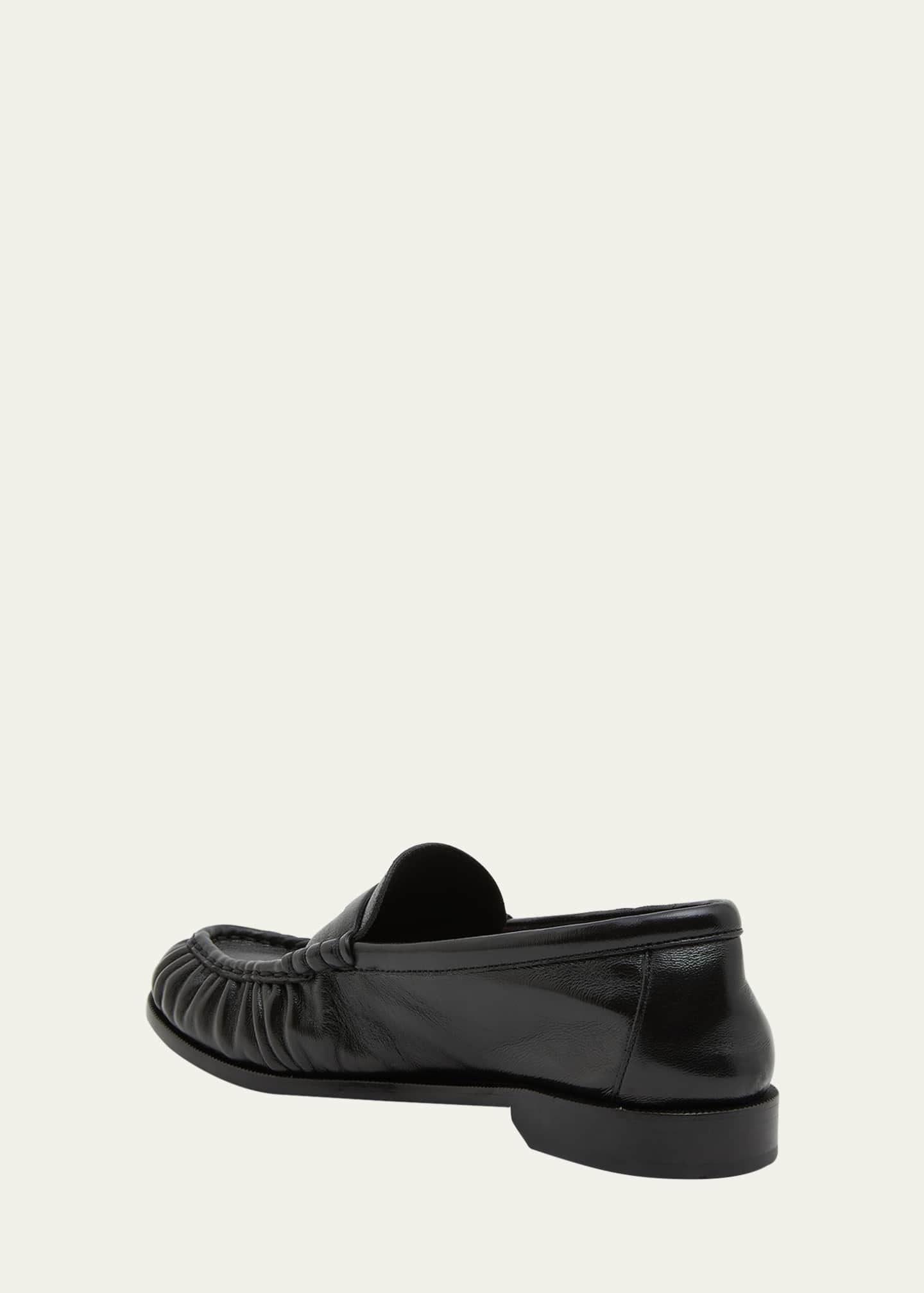 Saint Laurent Le Leather YSL Penny Loafers - Bergdorf Goodman