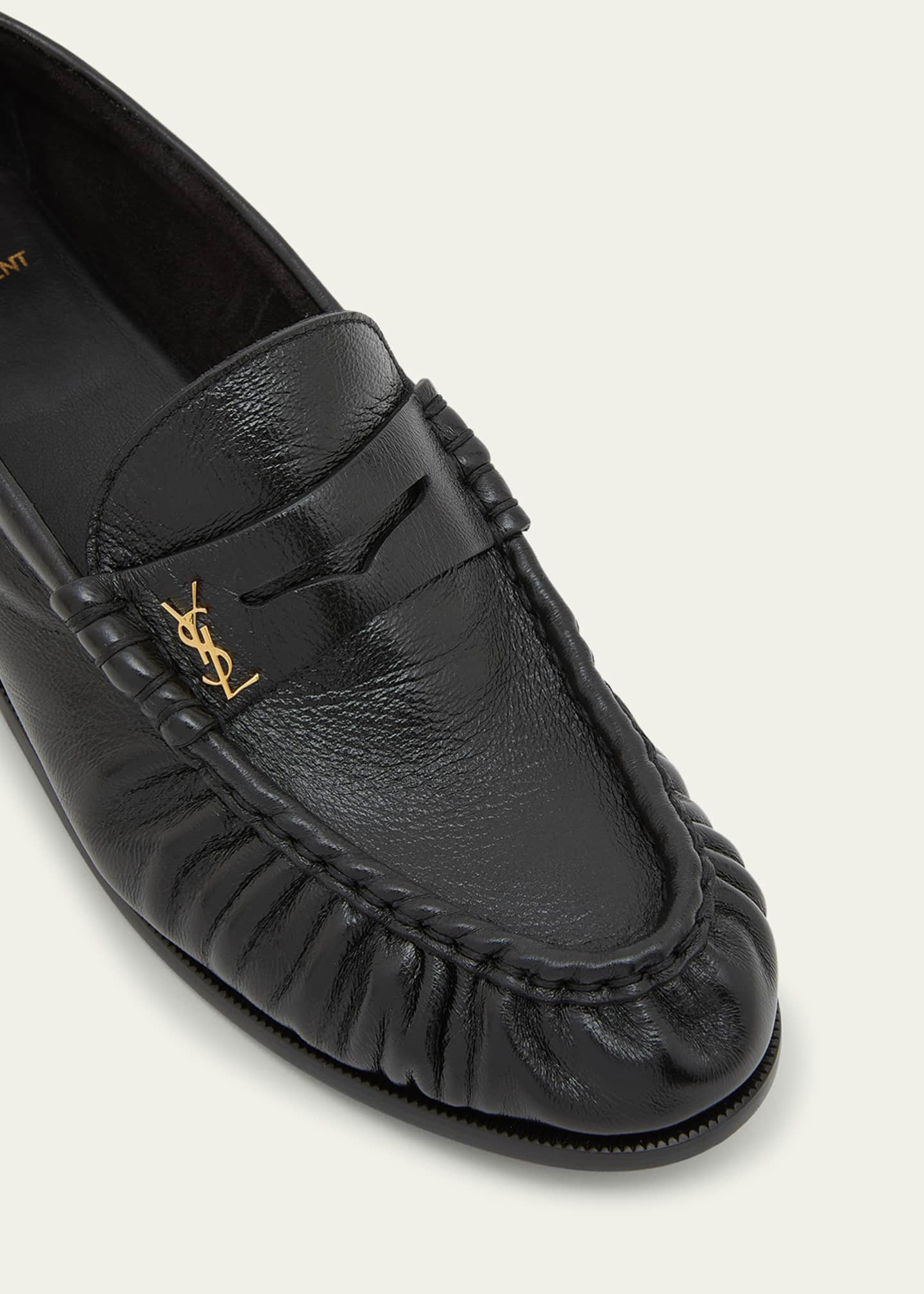 Saint Laurent Le Leather YSL Penny Loafers Image 5 of 5
