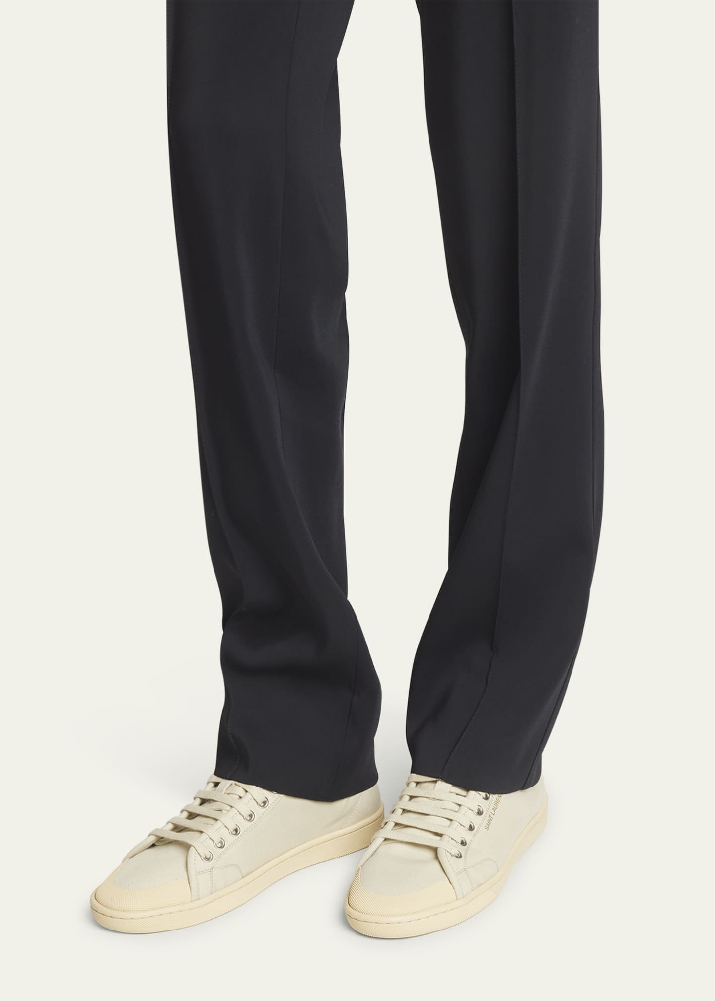 Saint Laurent Nylon Mid-Top Court Sneakers Image 2 of 5