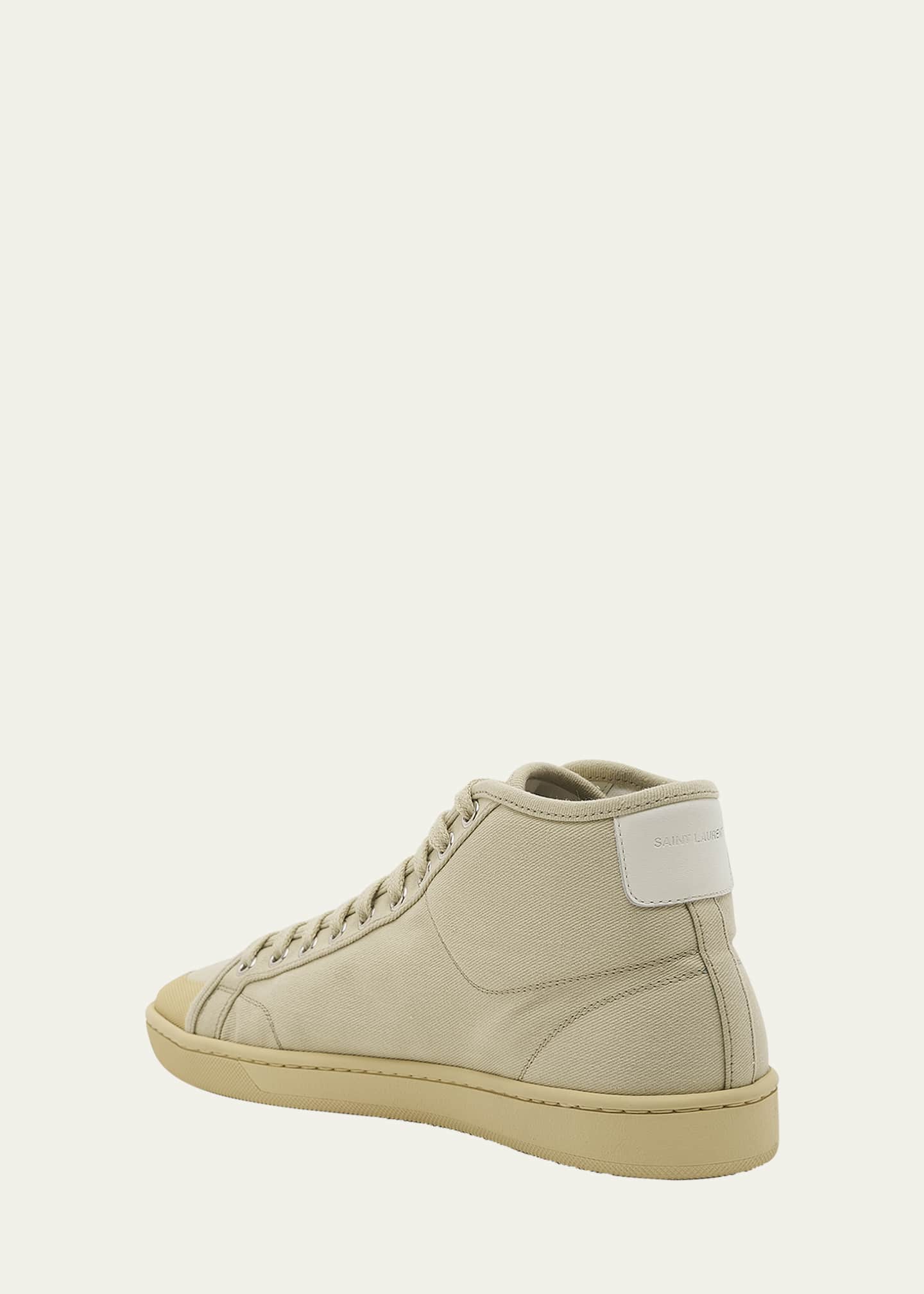 Saint Laurent Nylon Mid-Top Court Sneakers Image 4 of 5