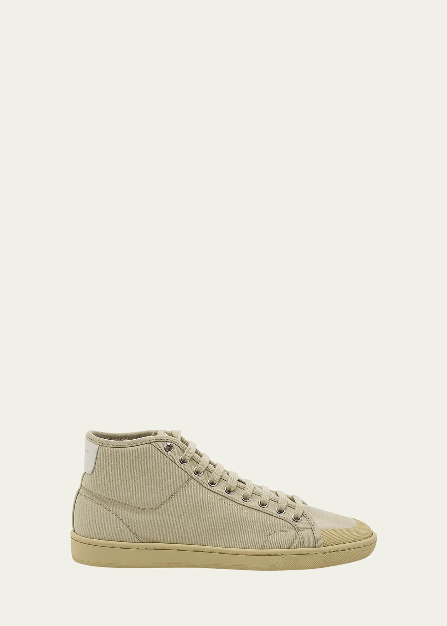 Saint Laurent Nylon Mid-Top Court Sneakers Image 1 of 5