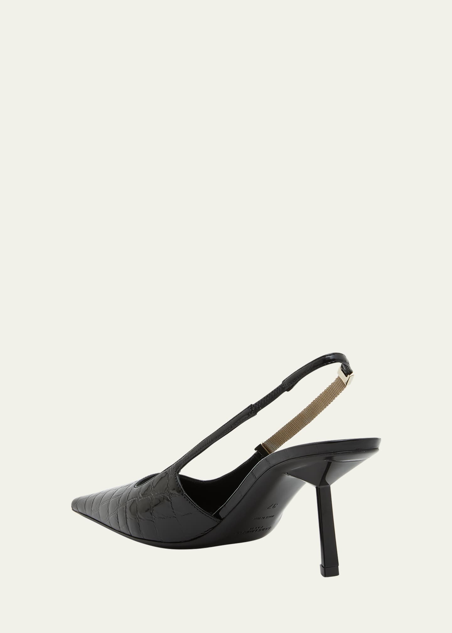 Saint Laurent Blake Croco Slingback Pumps Image 4 of 5