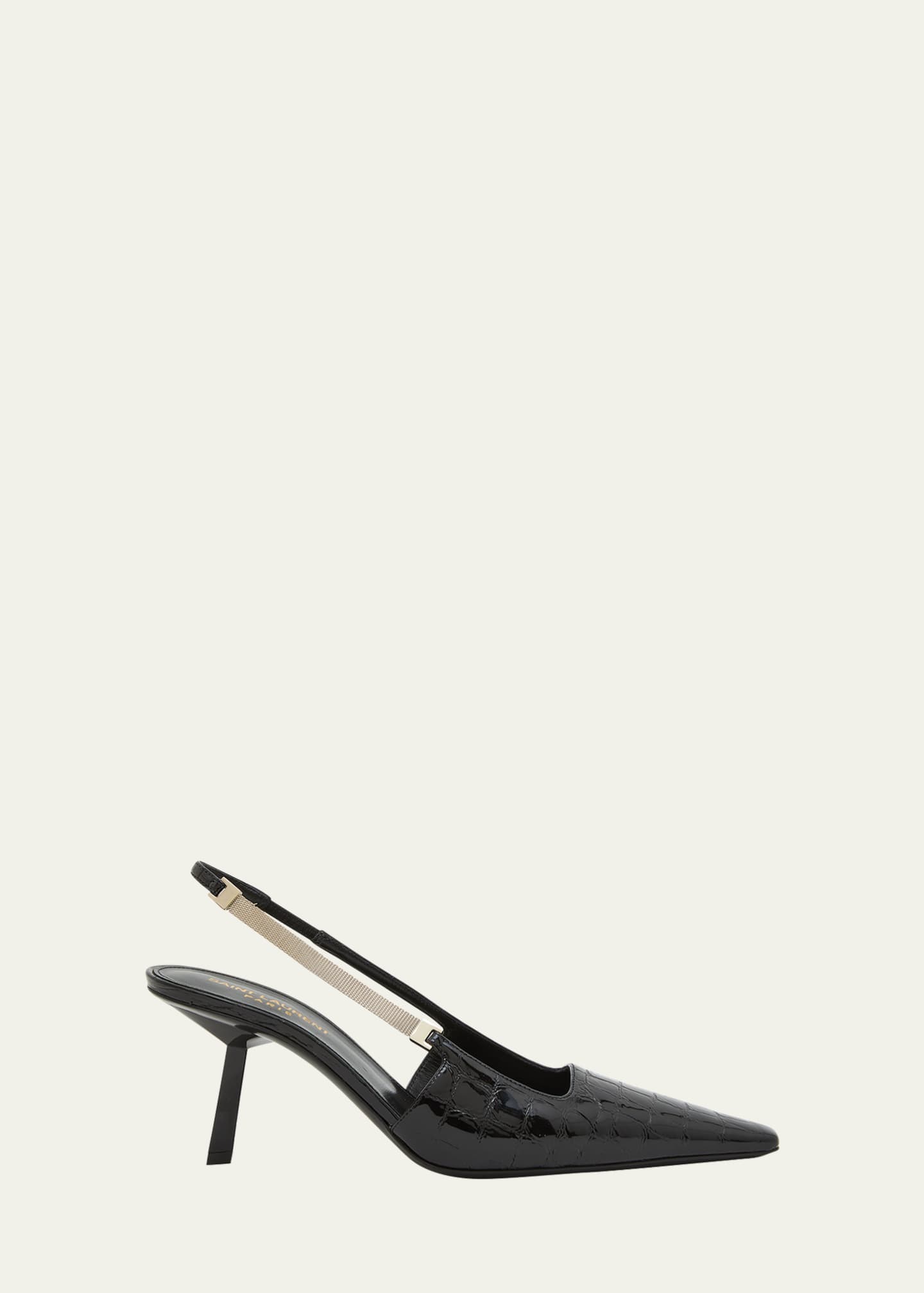 Saint Laurent Blake Croco Slingback Pumps Image 1 of 5
