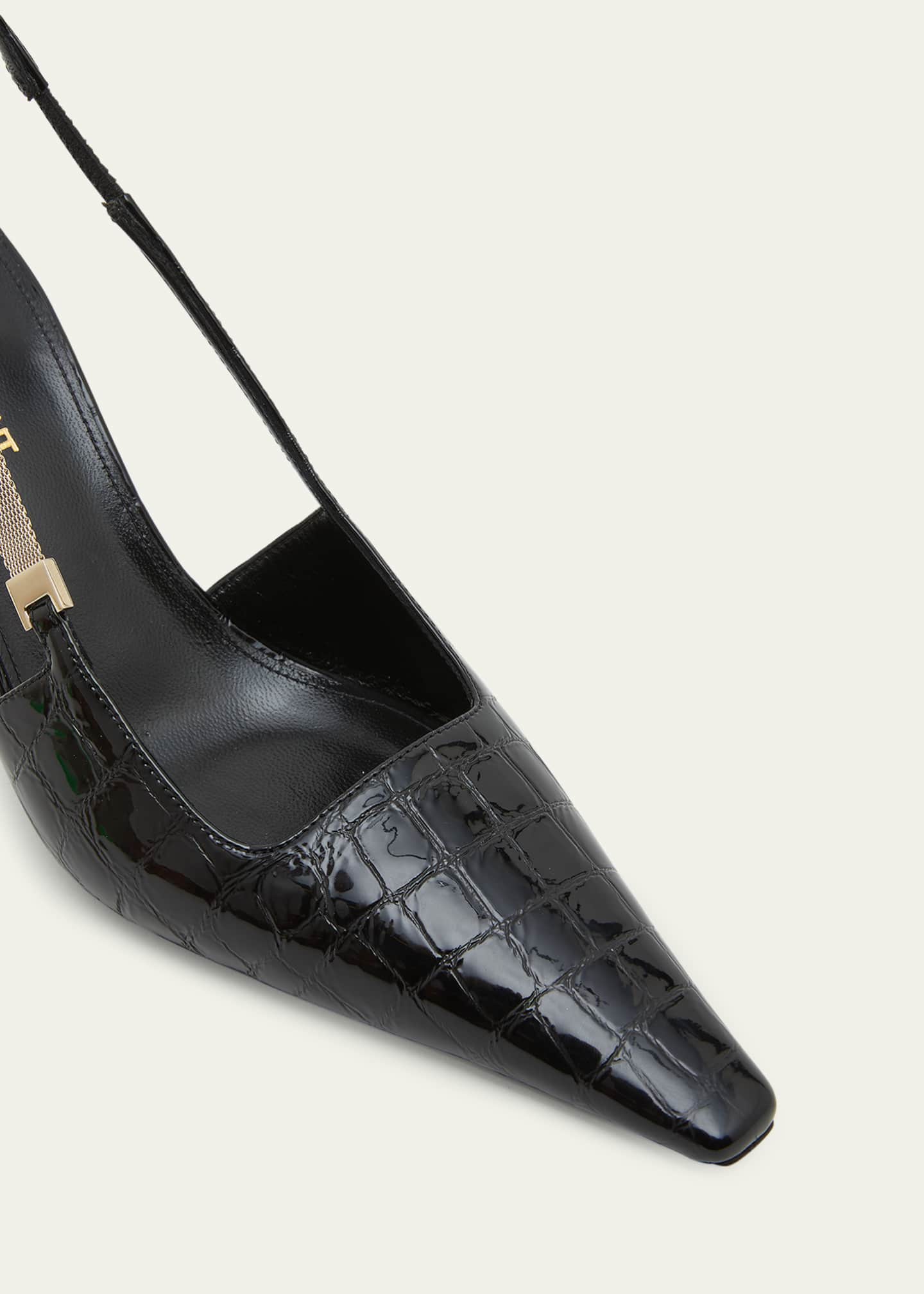 Saint Laurent Blake Croco Slingback Pumps Image 5 of 5