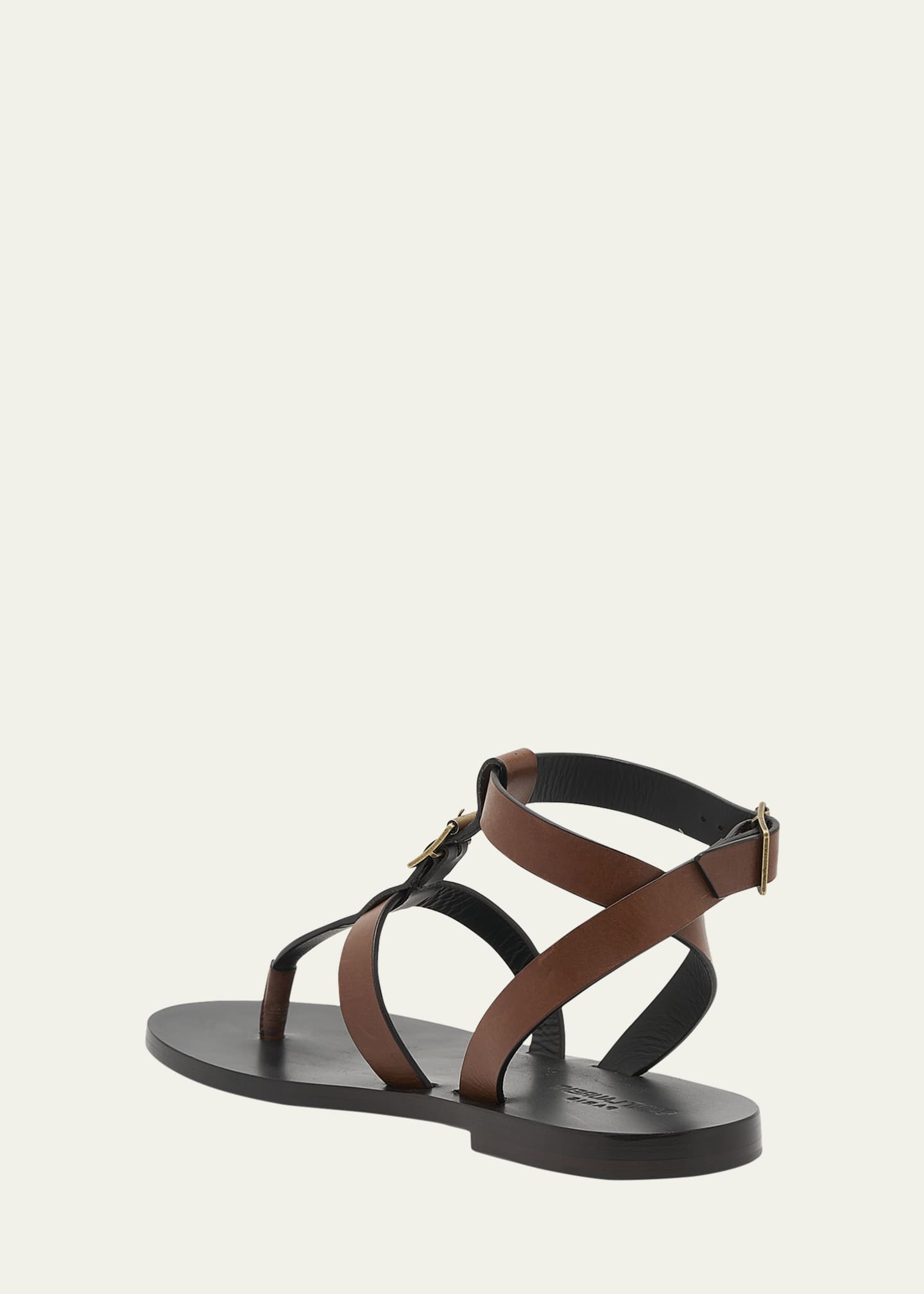 Saint Laurent Hardy Leather Ankle-Strap Thong Sandals Image 4 of 5