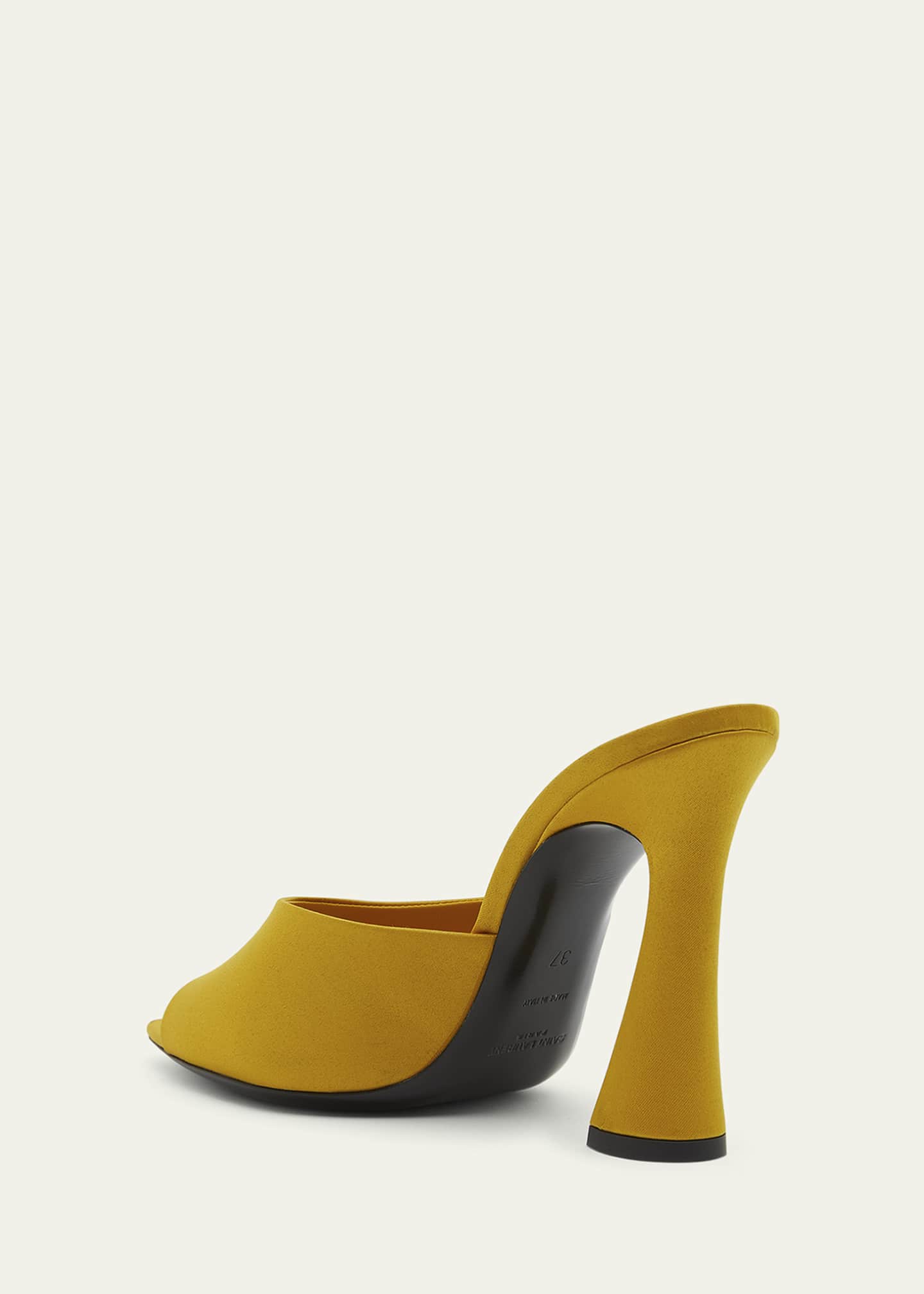 Saint Laurent Suite Satin Block-Heel Mules Image 4 of 5