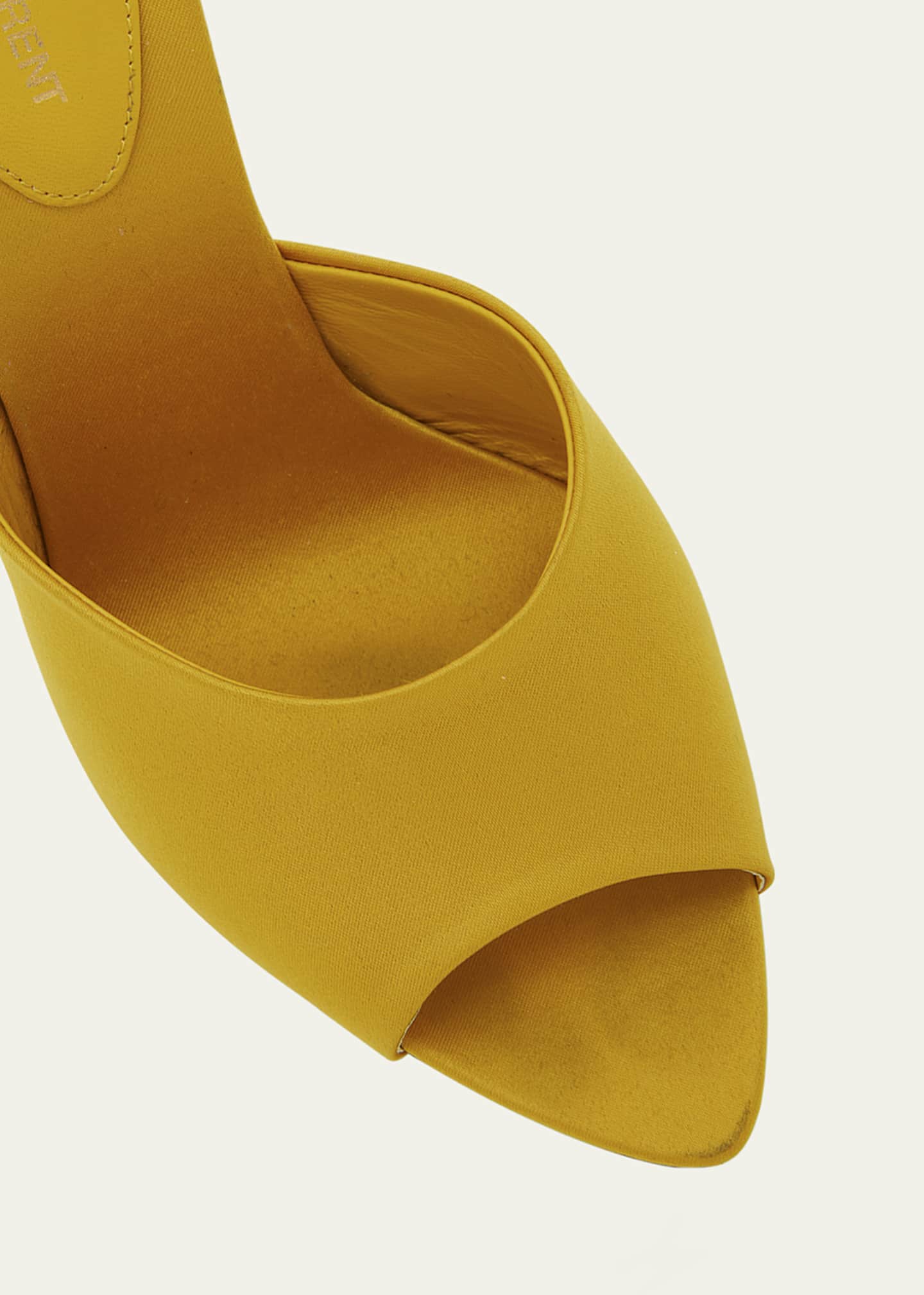 Saint Laurent Suite Satin Block-Heel Mules Image 5 of 5