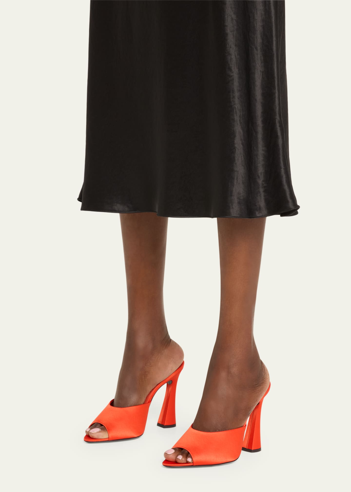 Saint Laurent Suite Satin Block-Heel Mules Image 2 of 5