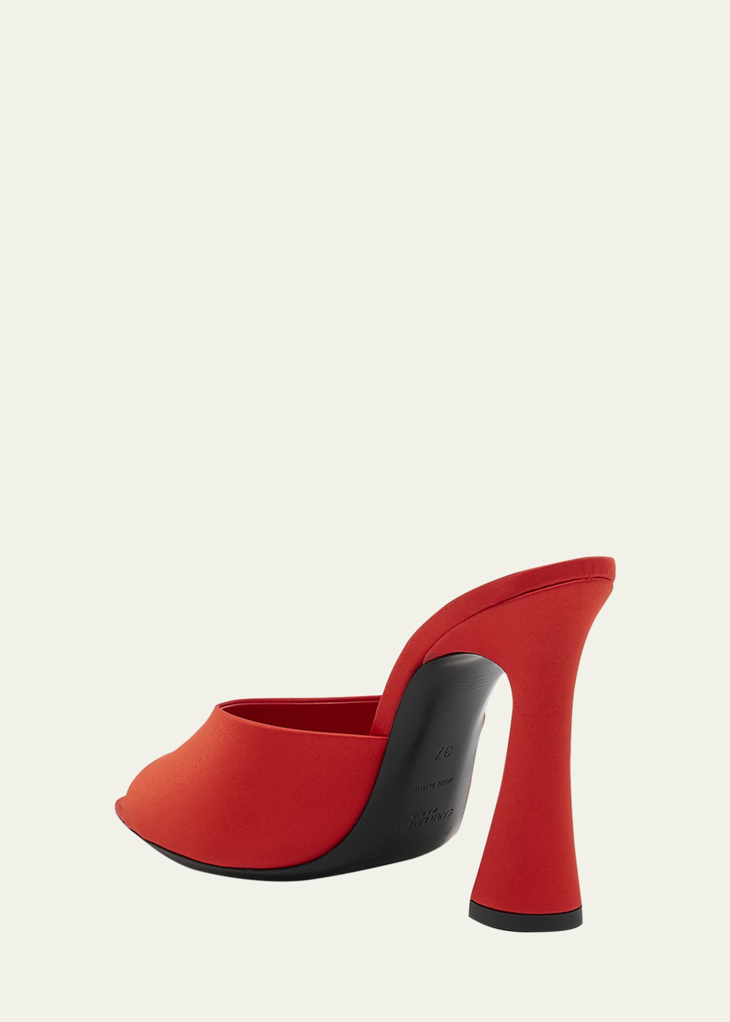 Saint Laurent Suite Satin Block-Heel Mules Image 4 of 5