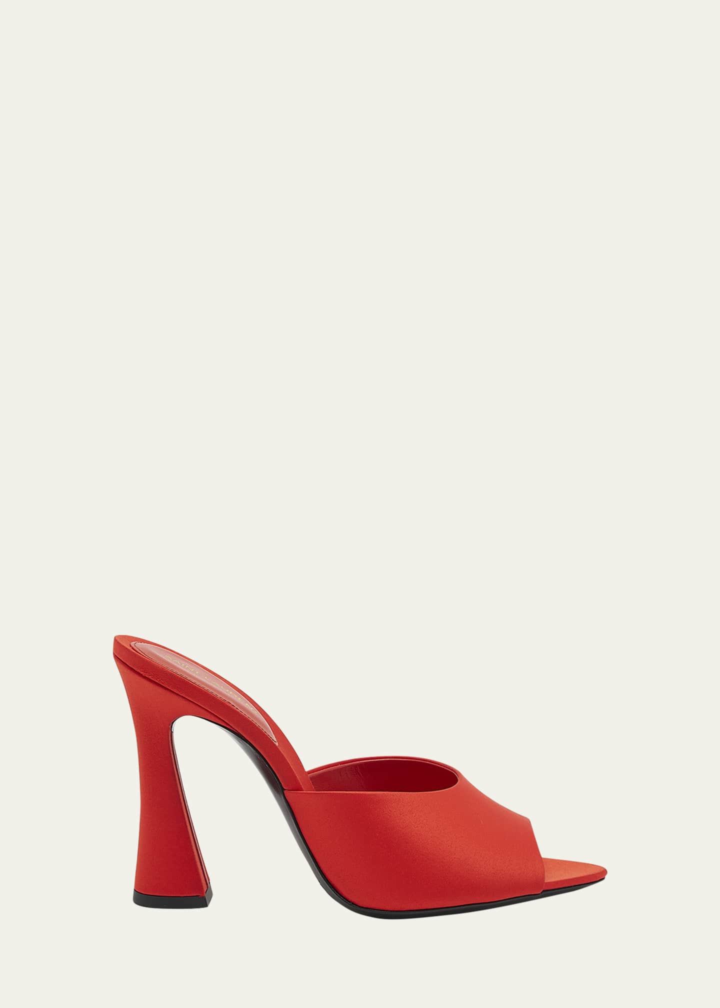 Saint Laurent Suite Satin Block-Heel Mules Image 1 of 5
