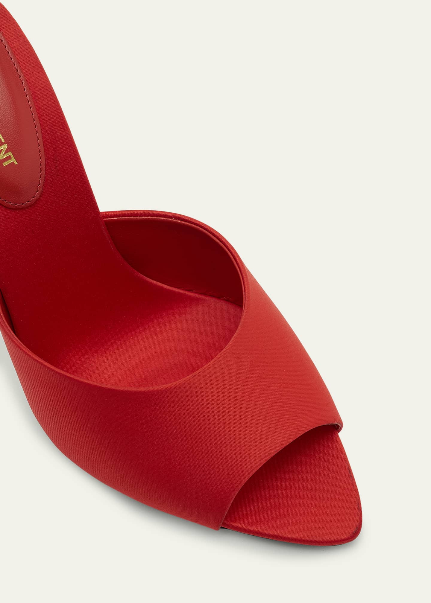 Saint Laurent Suite Satin Block-Heel Mules Image 5 of 5